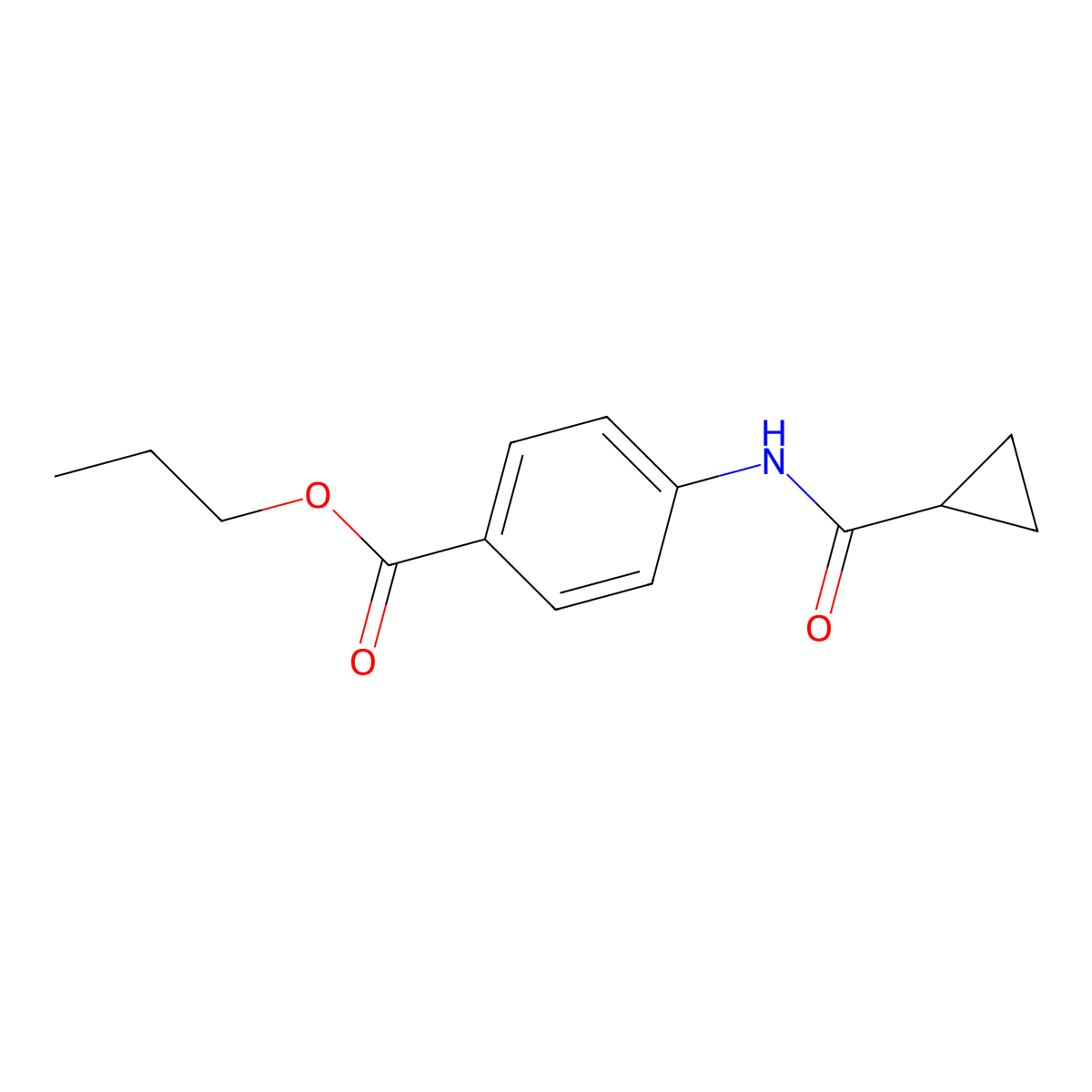 Propyl 4-[(cyclopropylcarbonyl)amino]benzoate molecular structure, CAS 433705-62-5