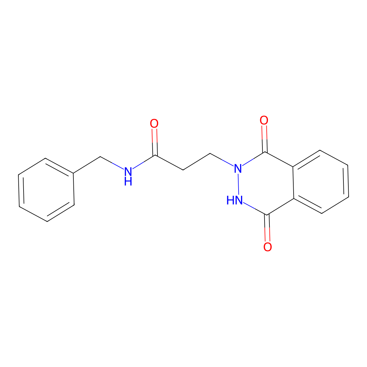 N-benzyl-3-(1,4-dioxo-3,4-dihydro-2(1H)-phthalazinyl)propanamide molecular structure, CAS 433705-69-2