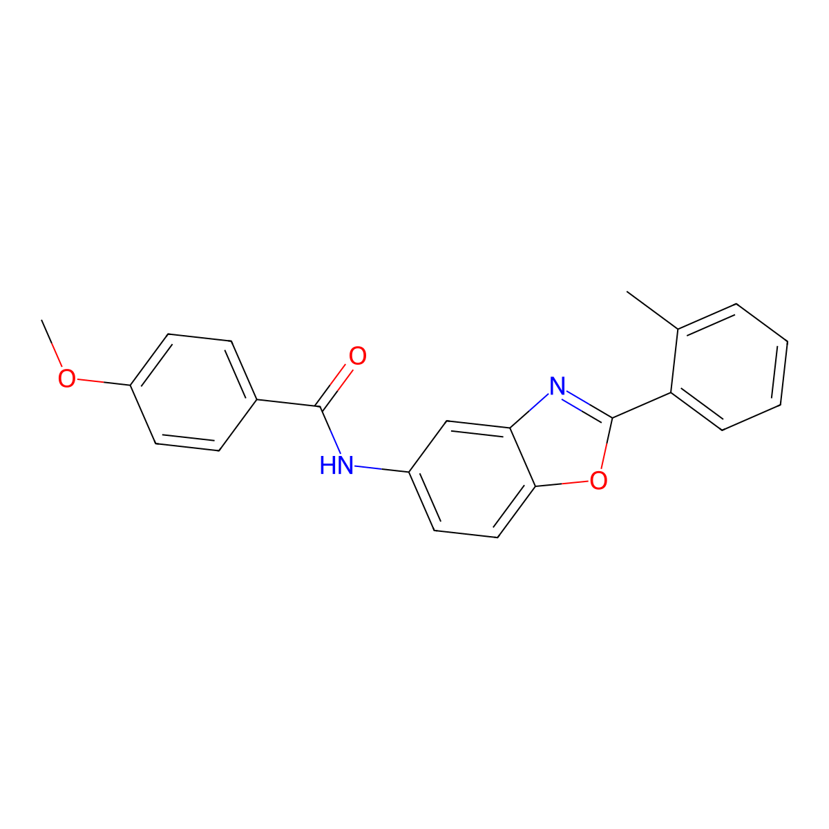 4-methoxy-N-[2-(2-methylphenyl)-1,3-benzoxazol-5-yl]benzamide molecular structure, CAS 433705-86-3