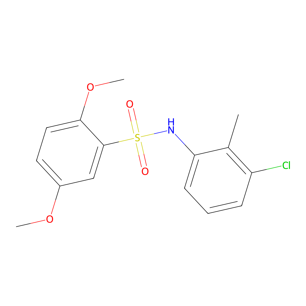 N-(3-chloro-2-methylphenyl)-2,5-dimethoxybenzenesulfonamide molecular structure, CAS 433705-95-4