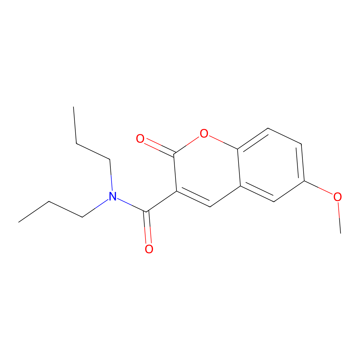 6-methoxy-2-oxo-N,N-dipropyl-2H-chromene-3-carboxamide molecular structure, CAS 433706-10-6