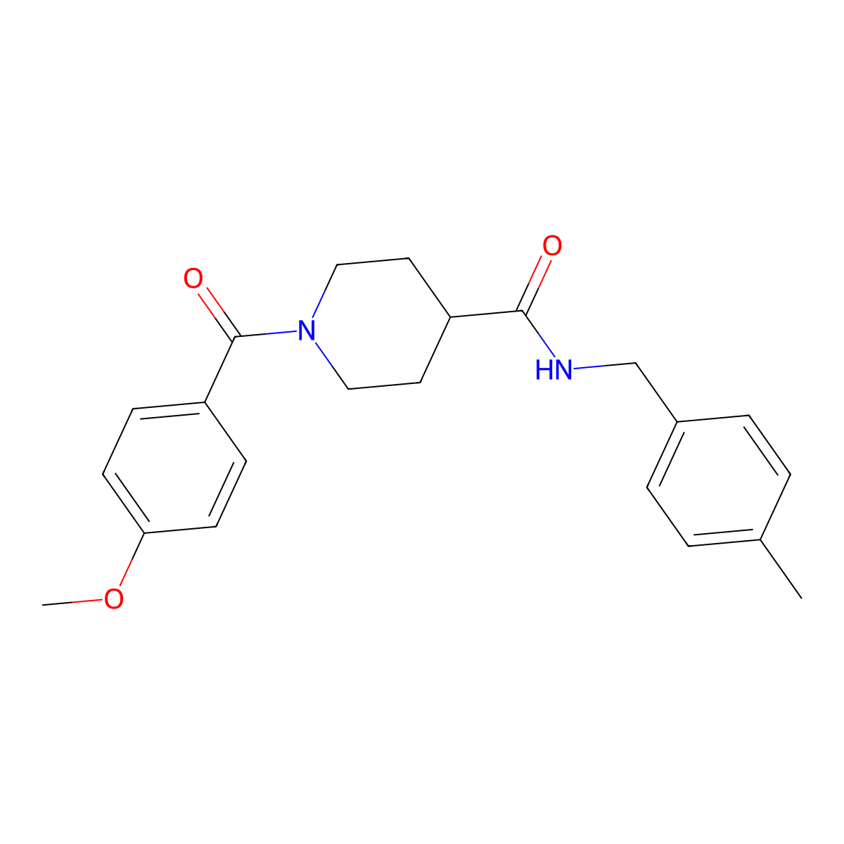 1-(4-methoxybenzoyl)-N-[(4-methylphenyl)methyl]piperidine-4-carboxamide molecular structure, CAS 433706-16-2