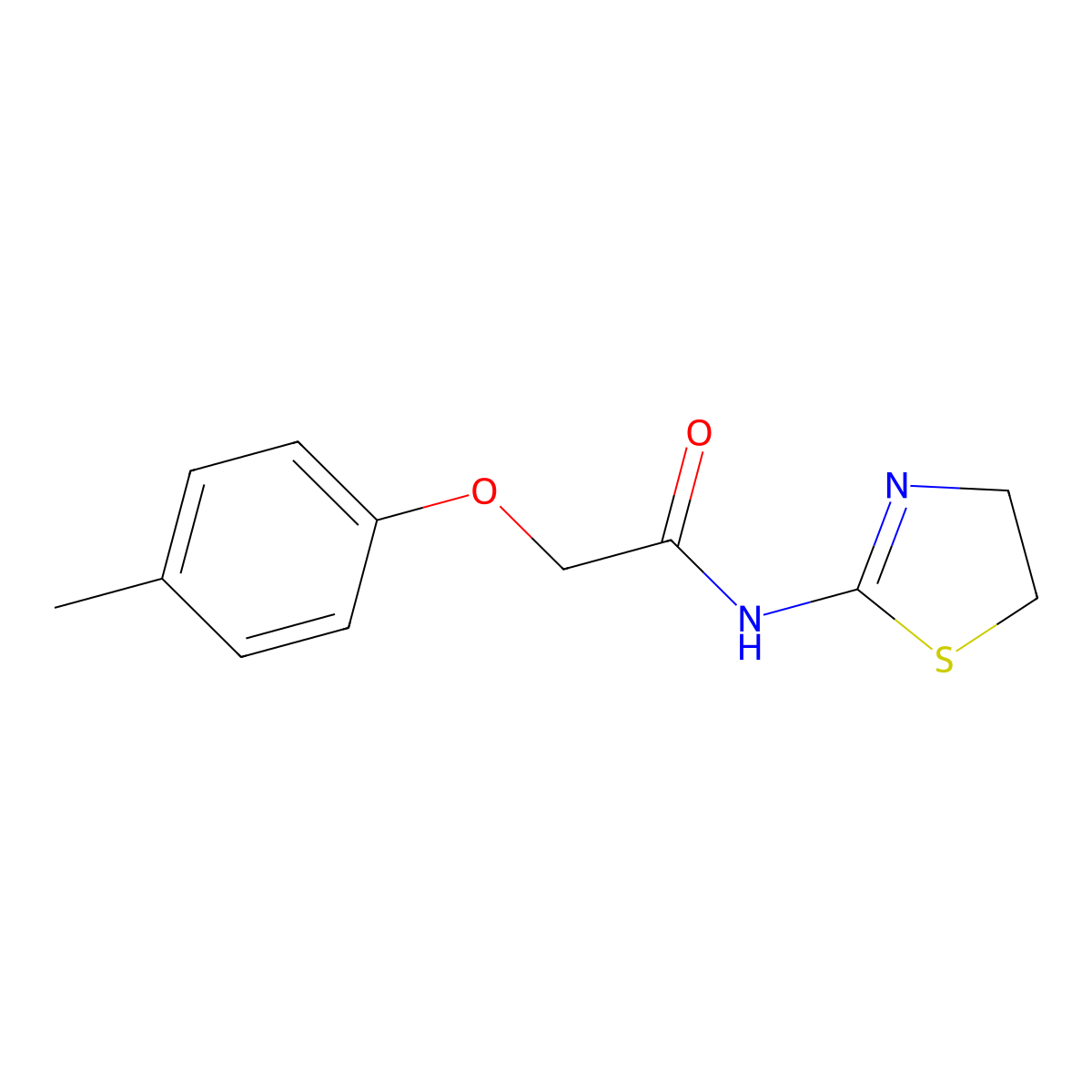 N-(4,5-dihydro-1,3-thiazol-2-yl)-2-(4-methylphenoxy)acetamide molecular structure, CAS 433706-19-5