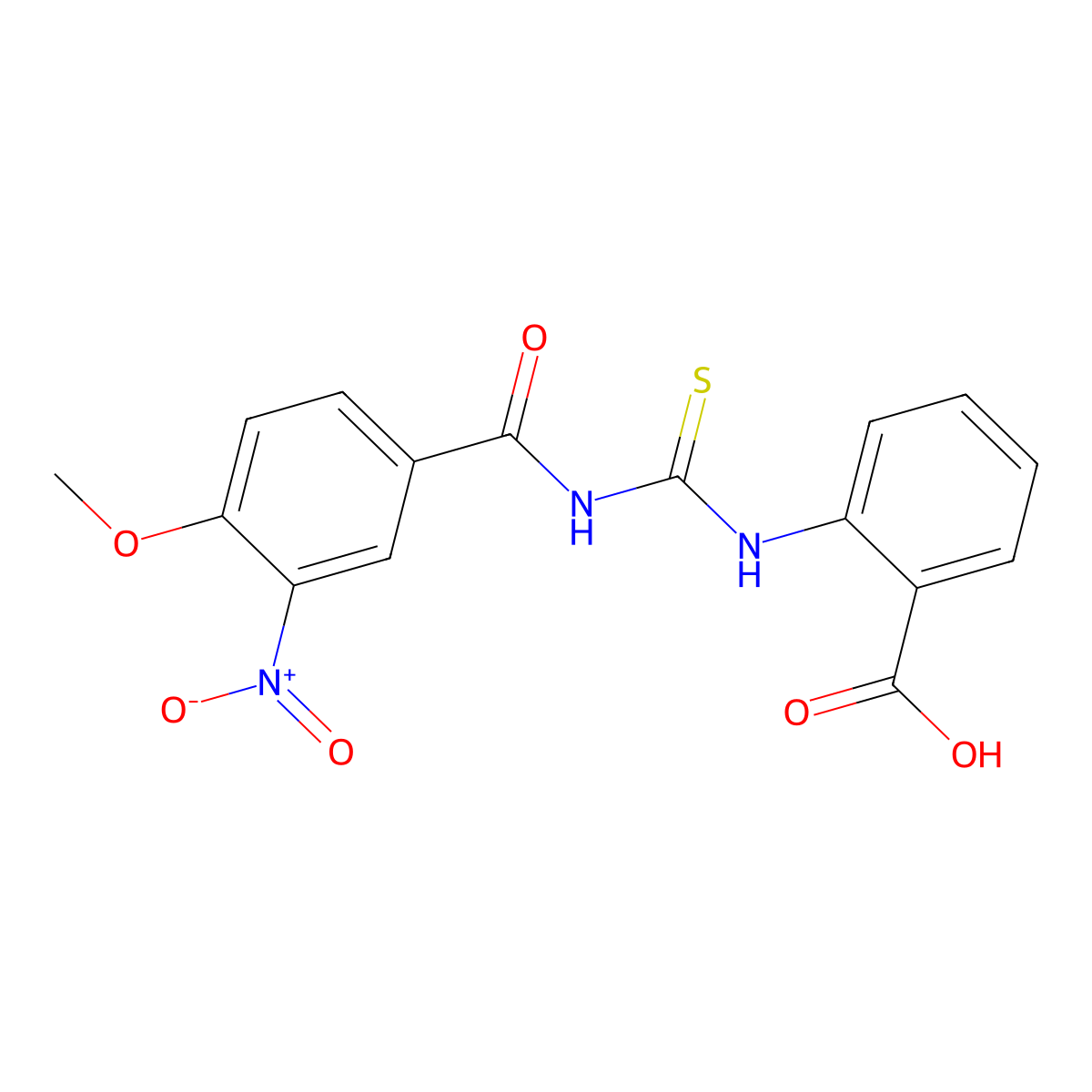 2-(3-(4-Methoxy-3-nitrobenzoyl)thioureido)benzoic acid molecular structure, CAS 433706-24-2
