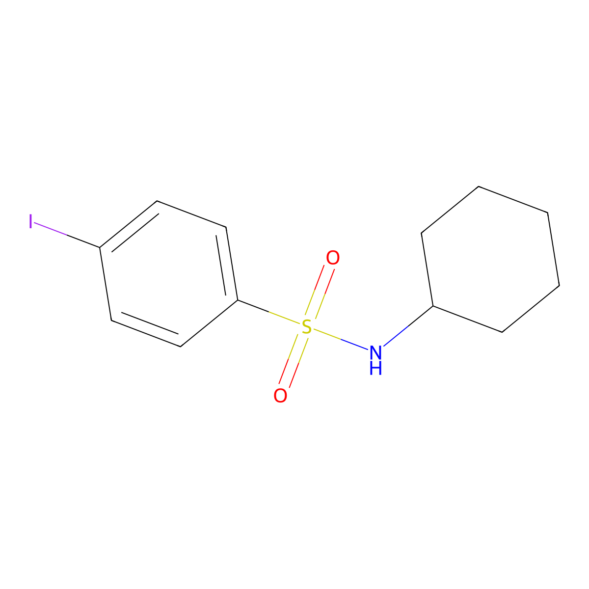 N-cyclohexyl-4-iodobenzenesulfonamide molecular structure, CAS 433706-25-3