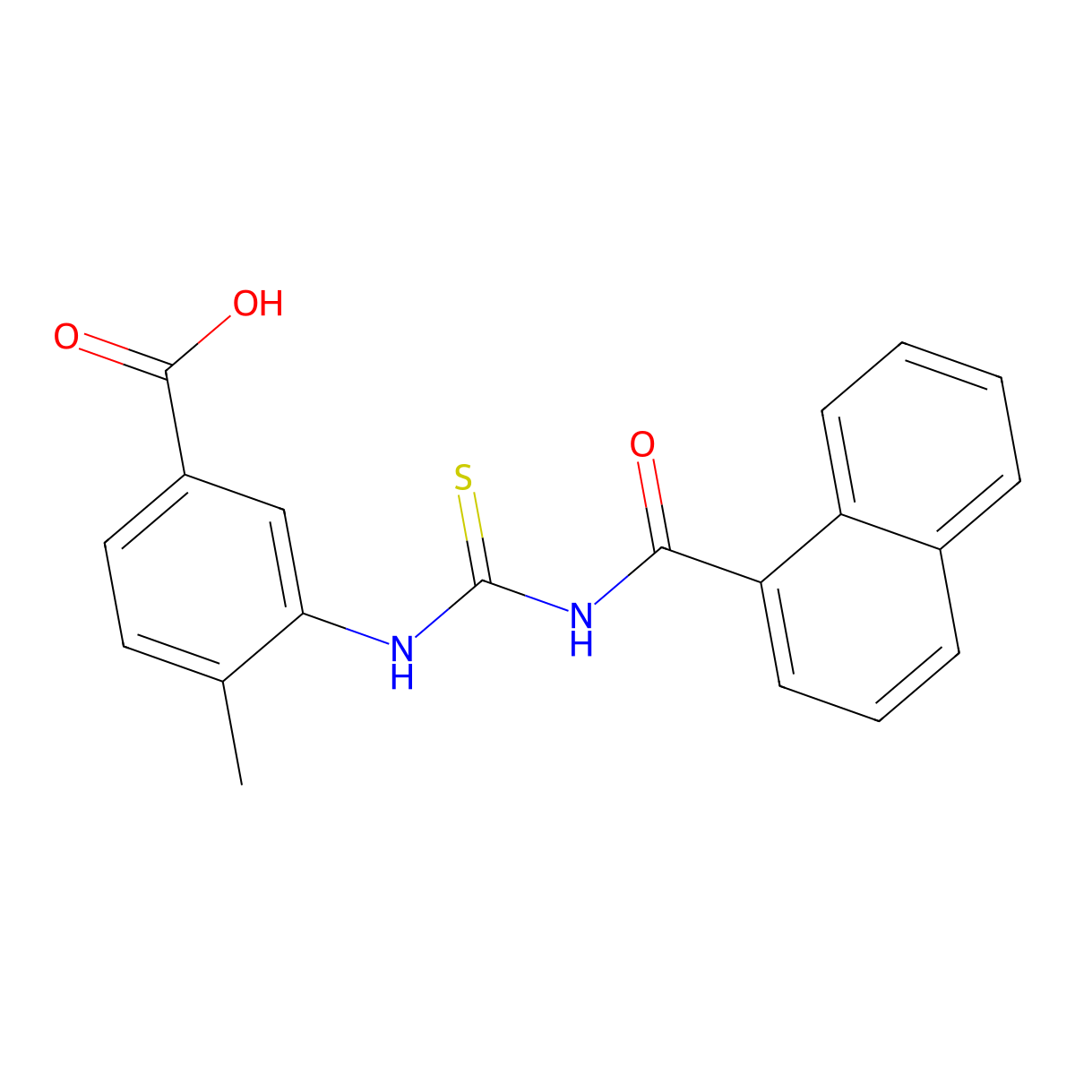 4-Methyl-3-{[(naphthalen-1-ylcarbonyl)carbamothioyl]amino}benzoic acid molecular structure, CAS 433706-29-7