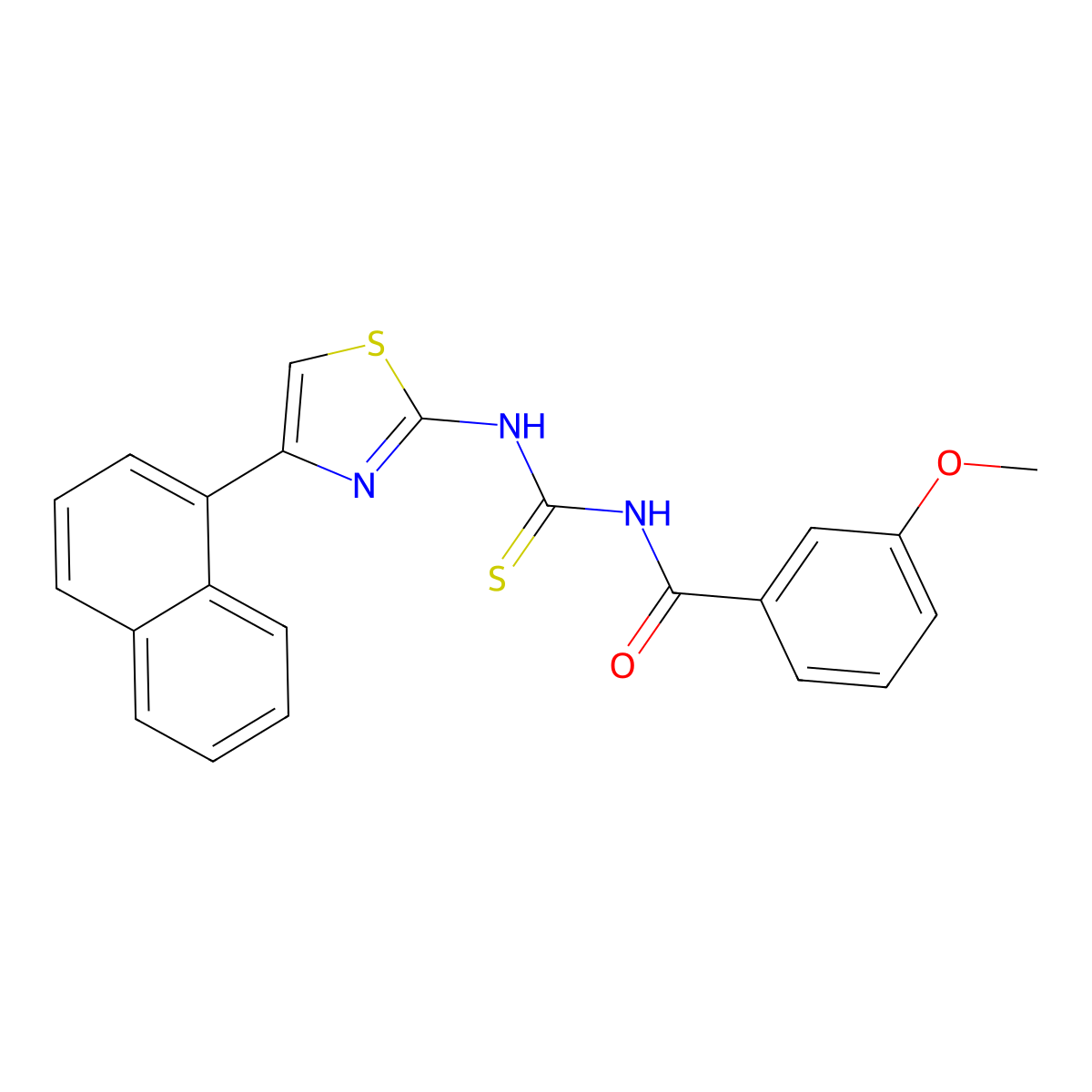 3-methoxy-N-[(4-naphthalen-1-yl-1,3-thiazol-2-yl)carbamothioyl]benzamide molecular structure, CAS 433706-39-9