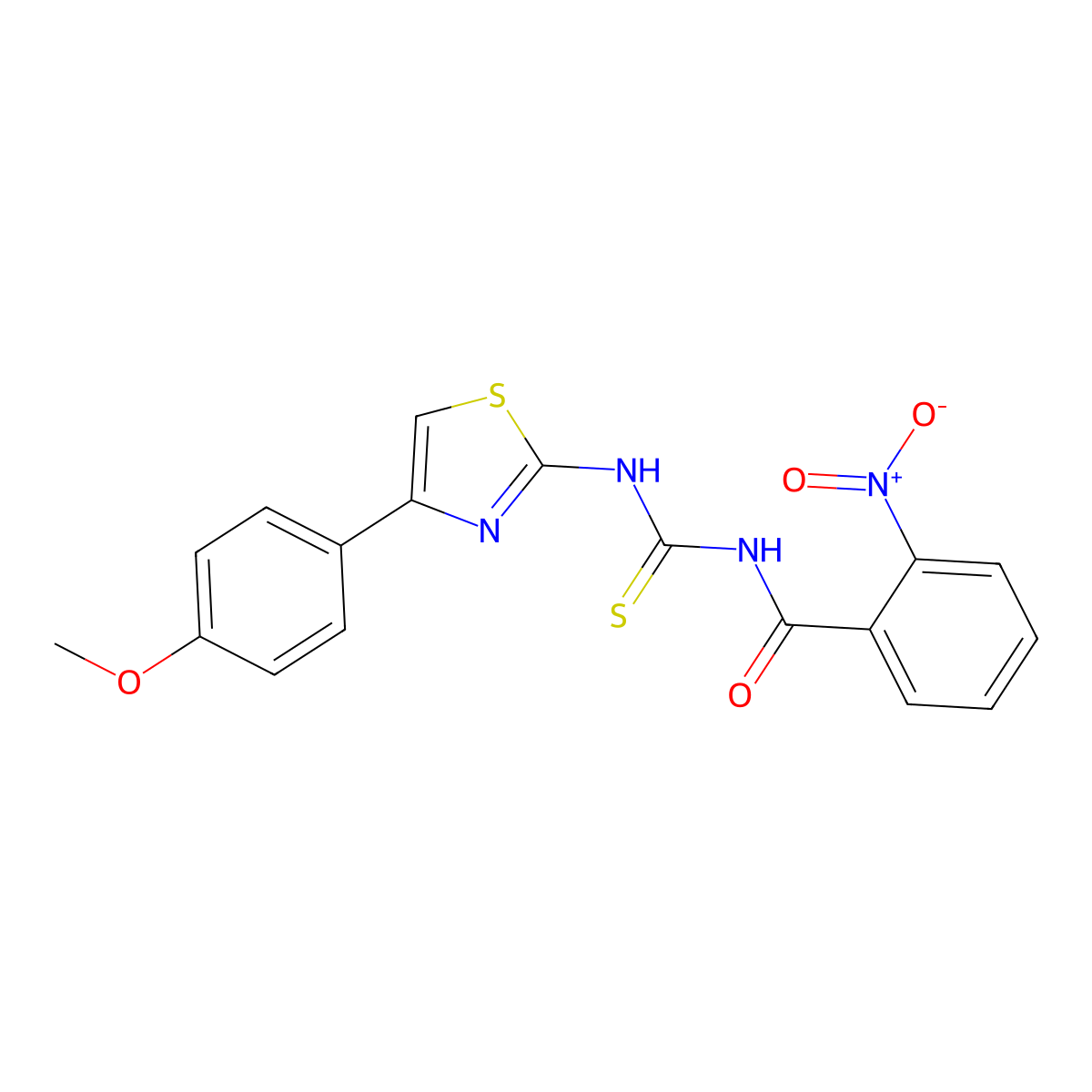 N-[[4-(4-methoxyphenyl)-1,3-thiazol-2-yl]carbamothioyl]-2-nitrobenzamide molecular structure, CAS 433706-49-1
