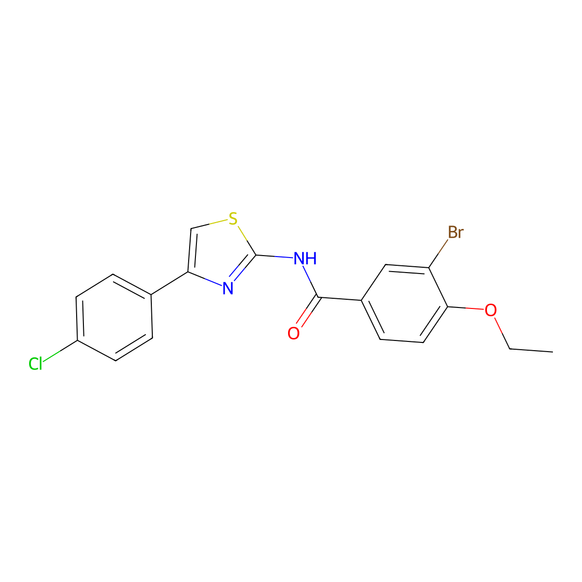 3-bromo-N-[4-(4-chlorophenyl)-1,3-thiazol-2-yl]-4-ethoxybenzamide molecular structure, CAS 433706-51-5