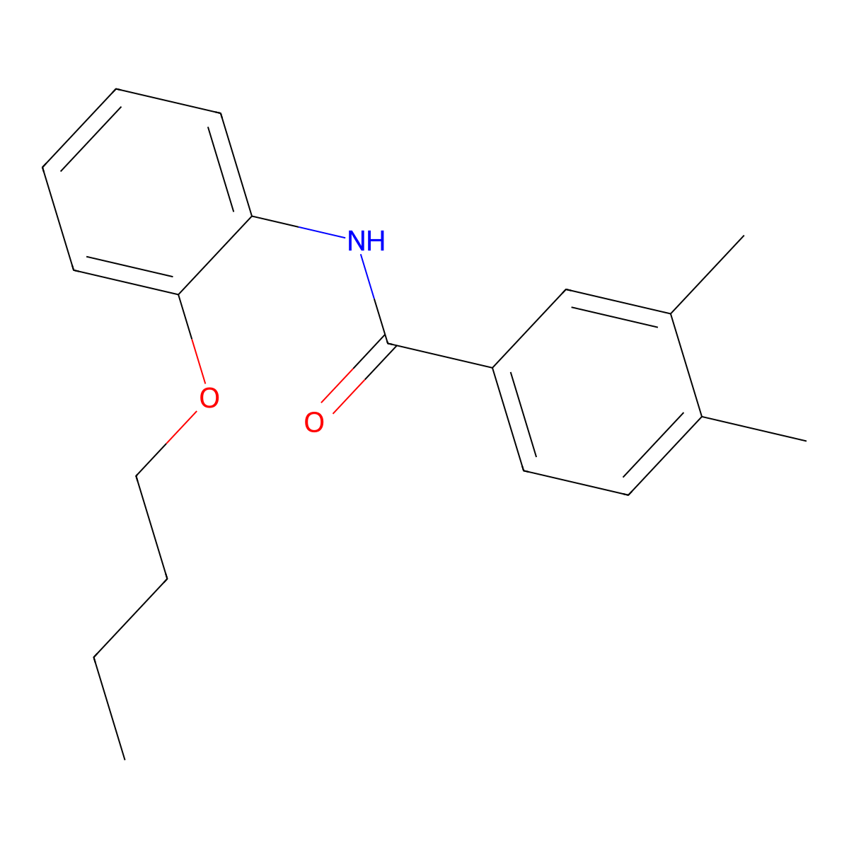 N-(2-butoxyphenyl)-3,4-dimethylbenzamide molecular structure, CAS 433706-65-1