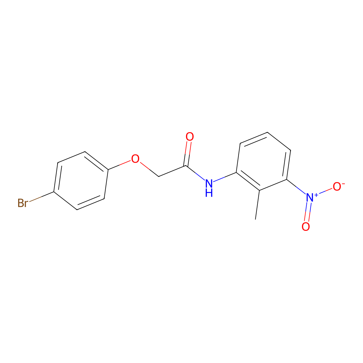 2-(4-bromophenoxy)-N-(2-methyl-3-nitrophenyl)acetamide molecular structure, CAS 433706-70-8