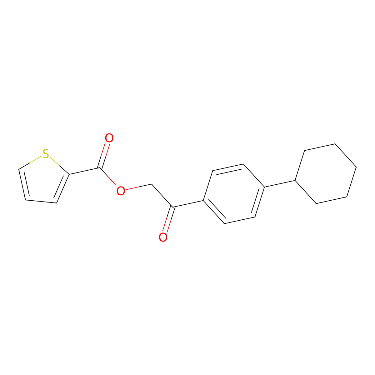 2-(4-Cyclohexylphenyl)-2-oxoethyl 2-thiophenecarboxylate molecular structure, CAS 433707-12-1