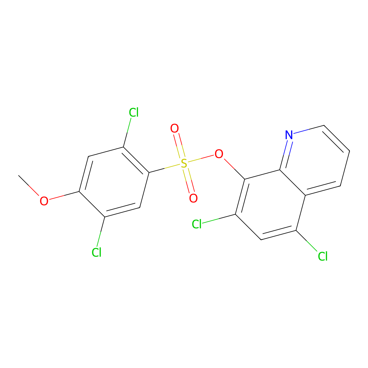 5,7-Dichloroquinolin-8-yl 2,5-dichloro-4-methoxybenzene-1-sulfonate molecular structure, CAS 433707-25-6