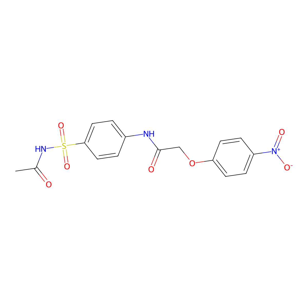 N-[4-(acetylsulfamoyl)phenyl]-2-(4-nitrophenoxy)acetamide molecular structure, CAS 433707-33-6