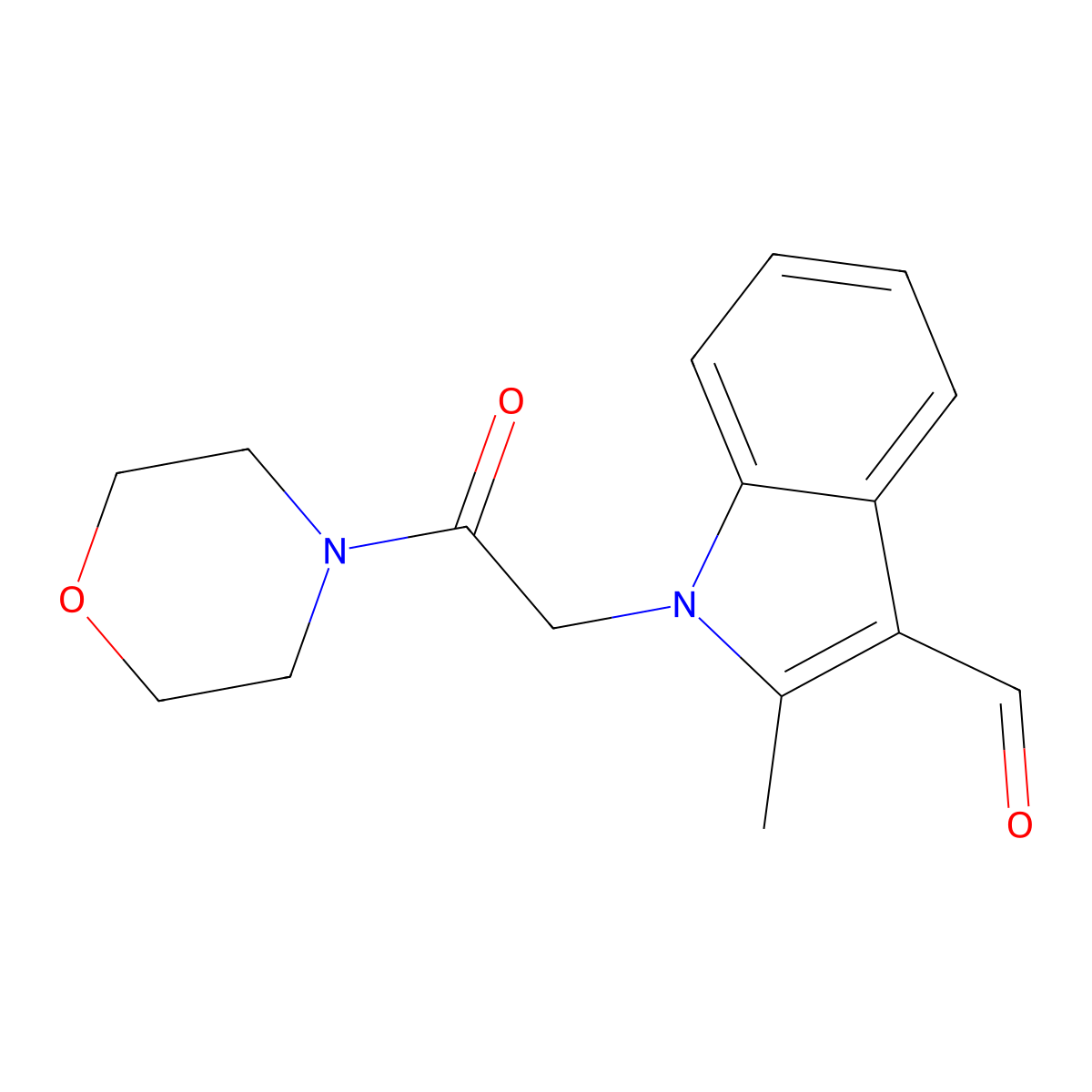 2-Methyl-1-(2-morpholin-4-yl-2-oxo-ethyl)-1H-indole-3-carbaldehyde molecular structure, CAS 433707-36-9