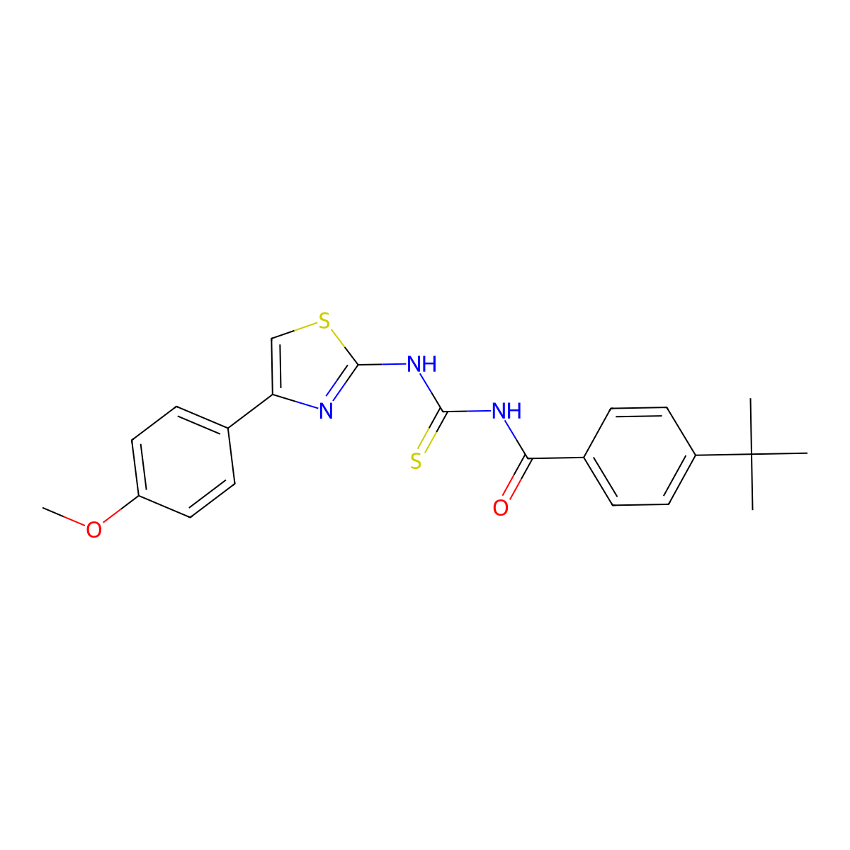 4-tert-butyl-N-[[4-(4-methoxyphenyl)-1,3-thiazol-2-yl]carbamothioyl]benzamide molecular structure, CAS 433707-55-2