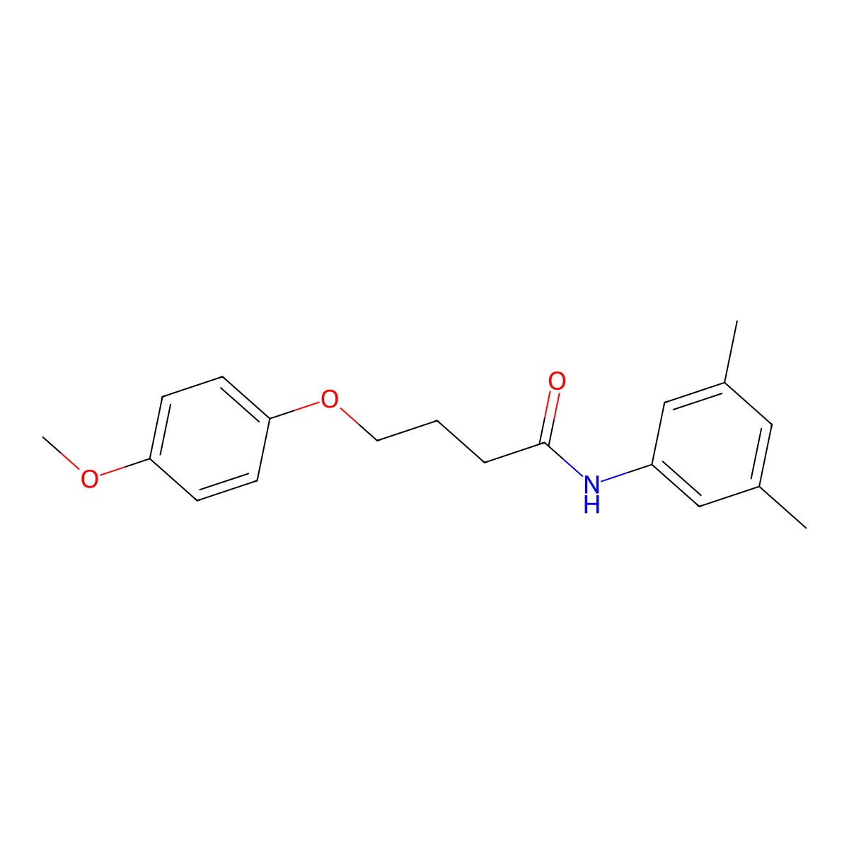 N-(3,5-dimethylphenyl)-4-(4-methoxyphenoxy)butanamide molecular structure, CAS 433707-57-4