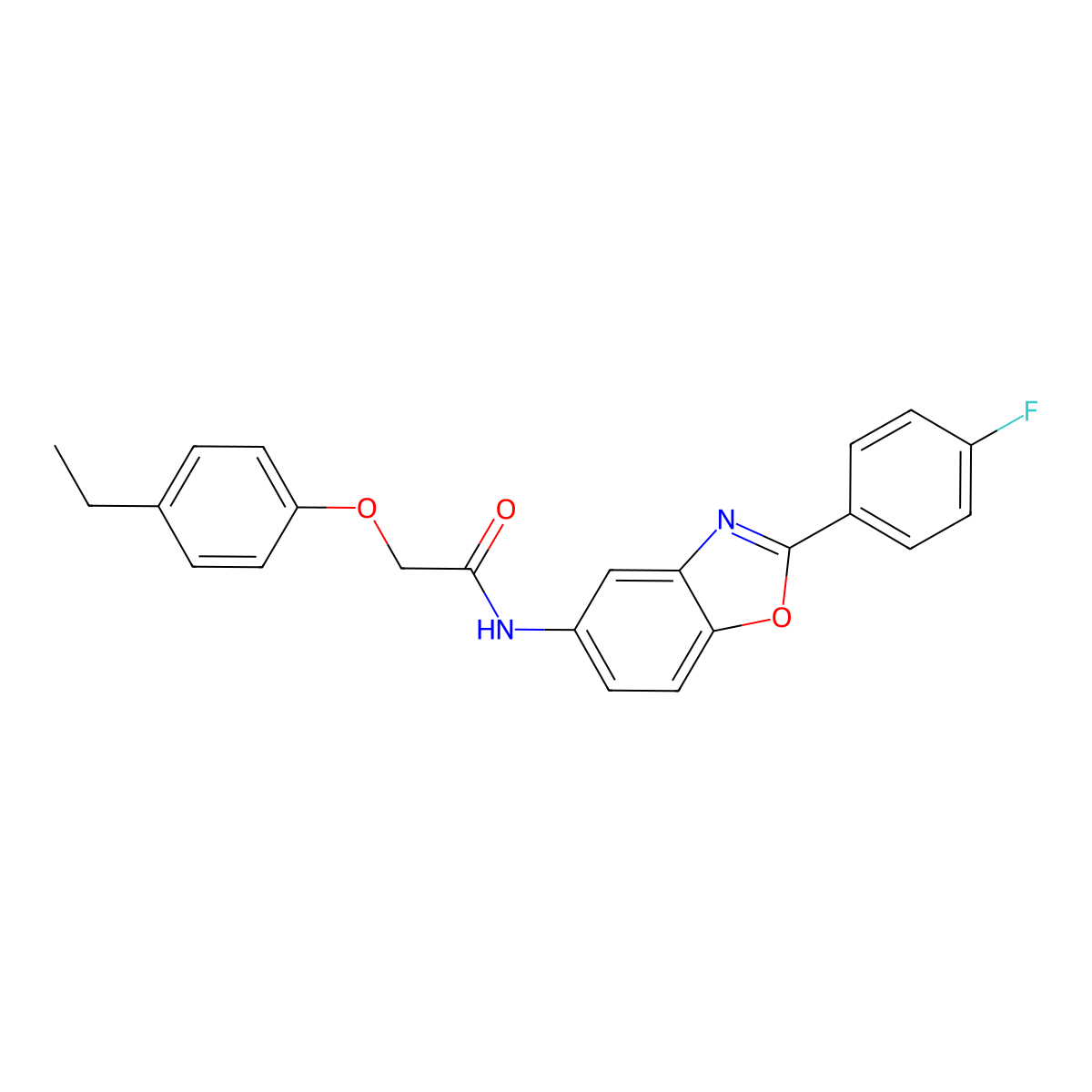 2-(4-ethylphenoxy)-N-[2-(4-fluorophenyl)-1,3-benzoxazol-5-yl]acetamide molecular structure, CAS 433707-87-0