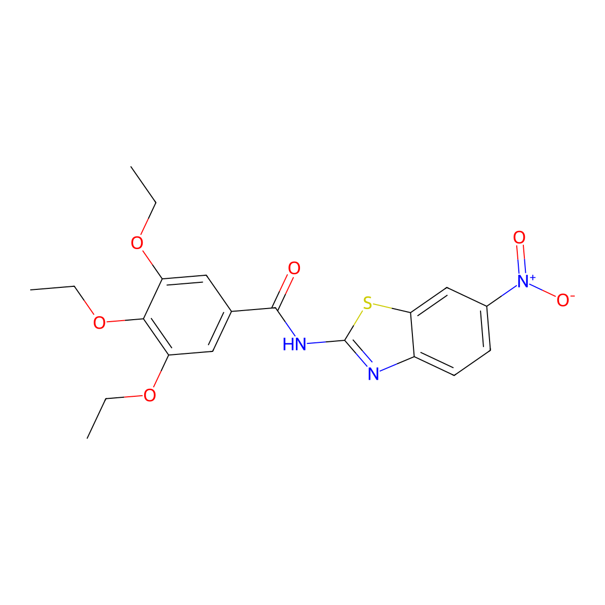 3,4,5-triethoxy-N-(6-nitro-1,3-benzothiazol-2-yl)benzamide molecular structure, CAS 433708-00-0
