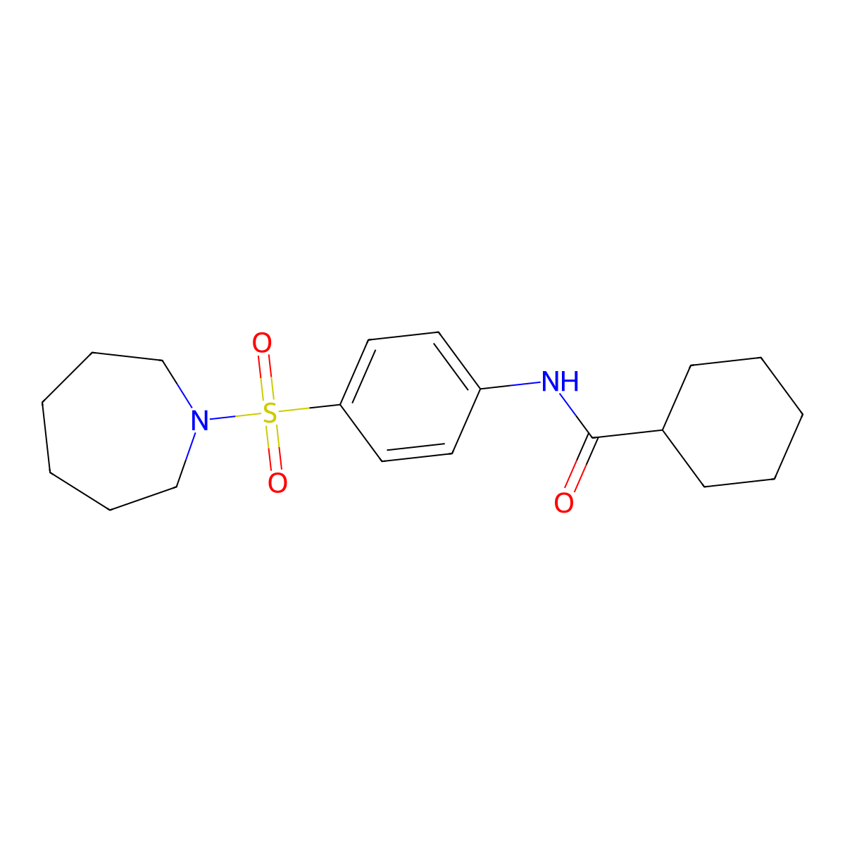 N-[4-(azepan-1-ylsulfonyl)phenyl]cyclohexanecarboxamide molecular structure, CAS 433708-10-2
