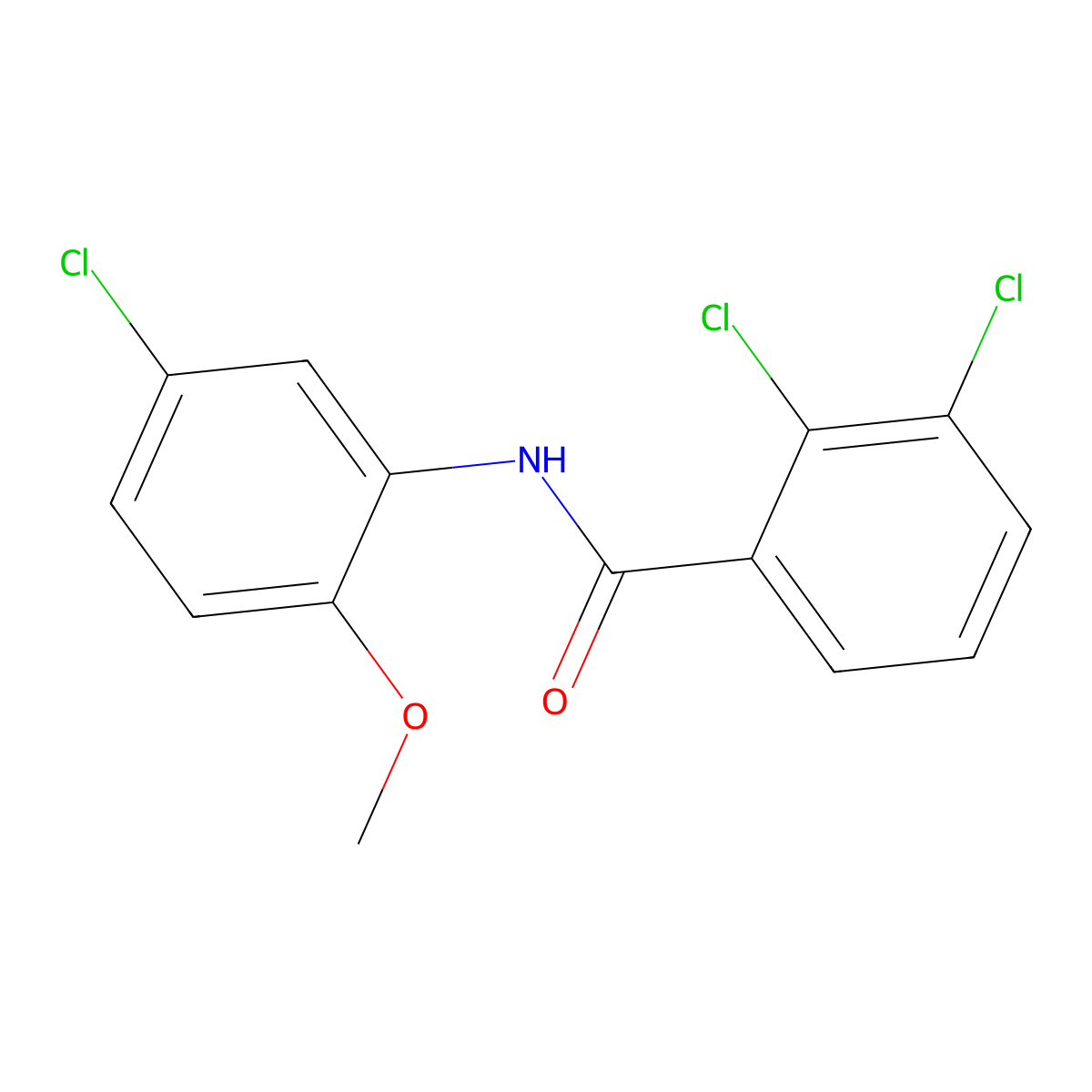 2,3-dichloro-N-(5-chloro-2-methoxyphenyl)benzamide molecular structure, CAS 433708-21-5