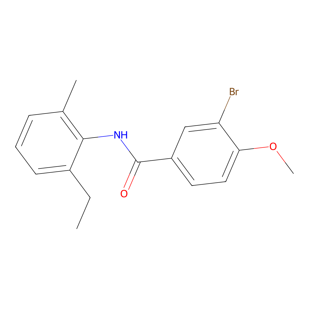 3-bromo-N-(2-ethyl-6-methylphenyl)-4-methoxybenzamide molecular structure, CAS 433708-22-6