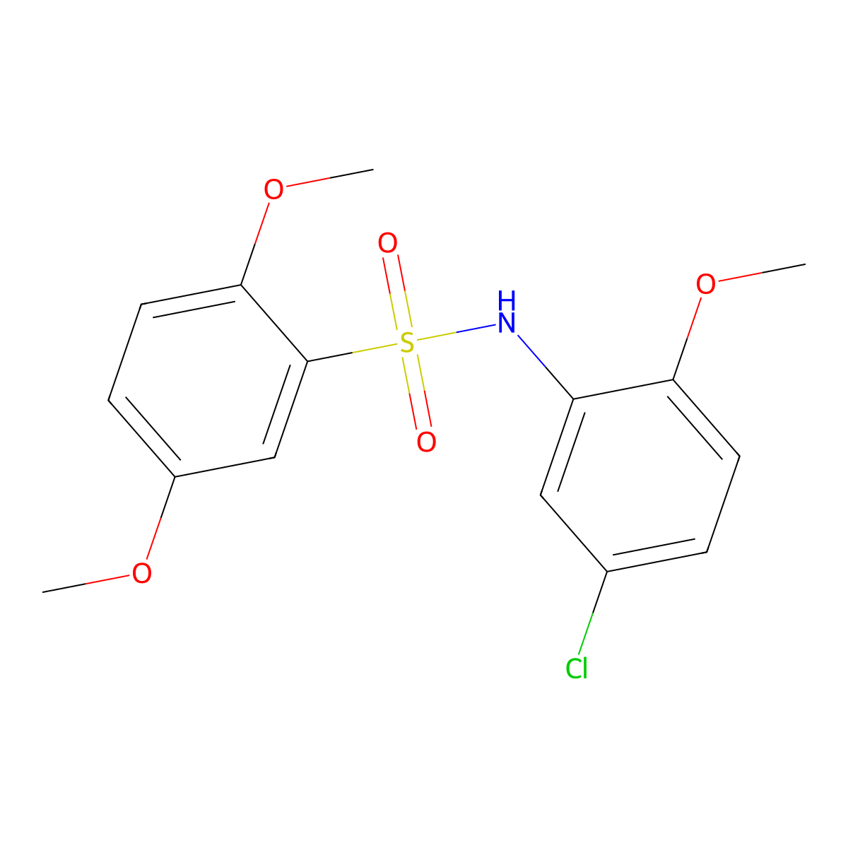 N-(5-chloro-2-methoxyphenyl)-2,5-dimethoxybenzenesulfonamide molecular structure, CAS 433708-44-2