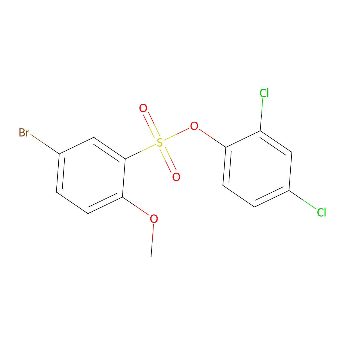 2,4-Dichlorophenyl 5-bromo-2-methoxybenzenesulfonate molecular structure, CAS 433708-46-4