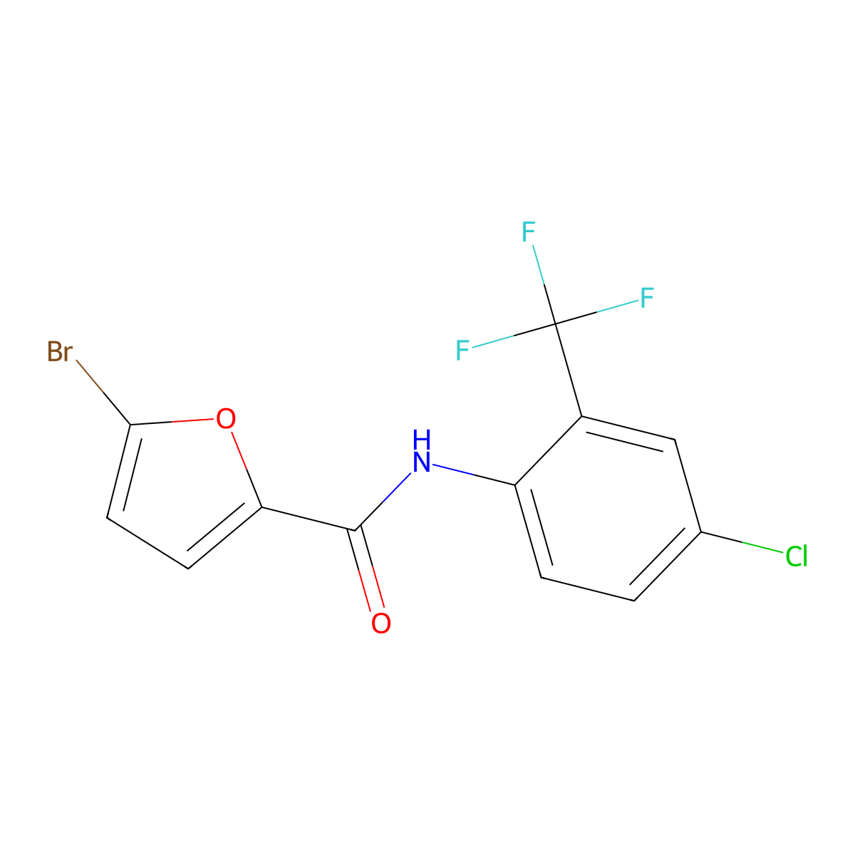 5-bromo-N-[4-chloro-2-(trifluoromethyl)phenyl]furan-2-carboxamide molecular structure, CAS 433708-51-1