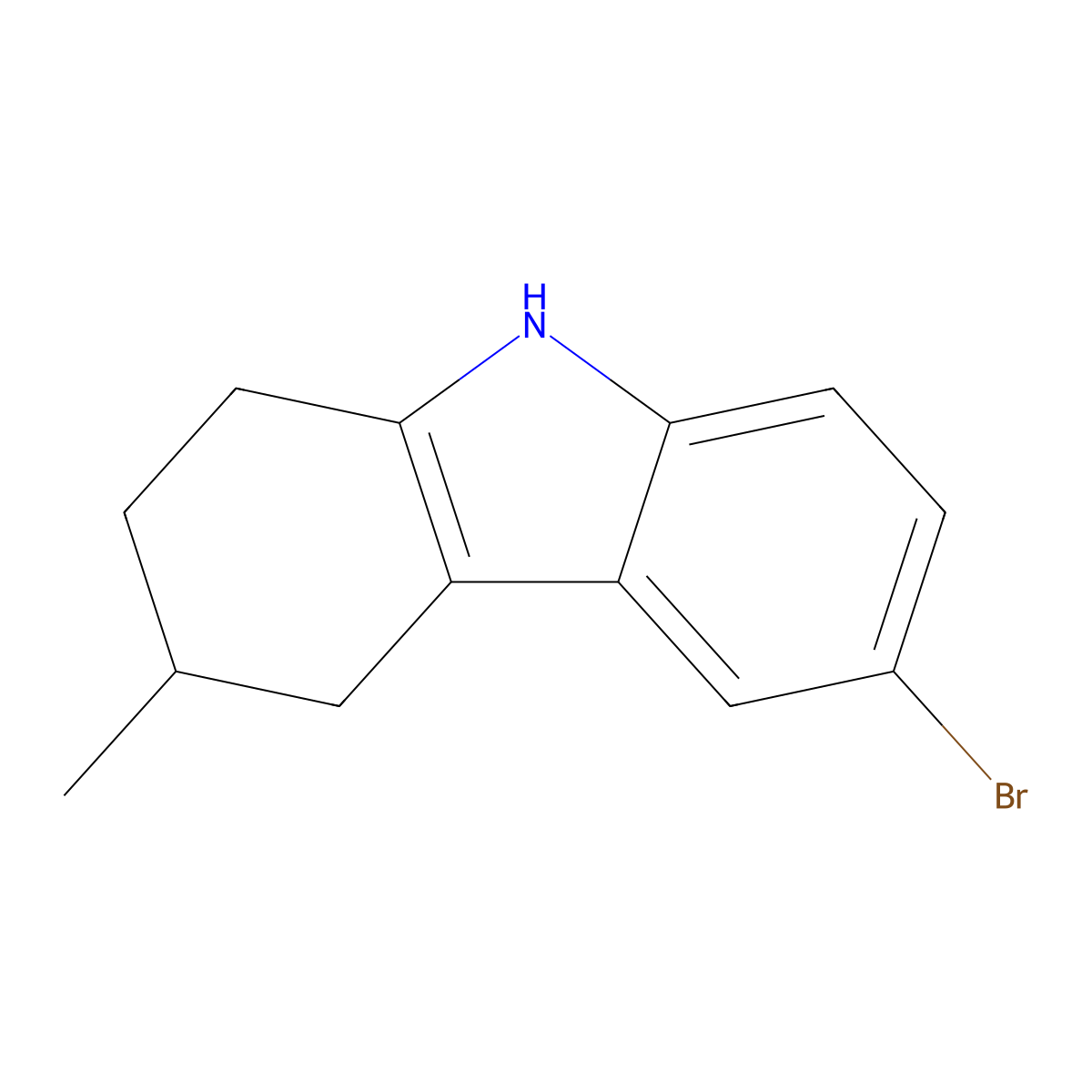 6-Bromo-3-methyl-2,3,4,9-tetrahydro-1H-carbazole molecular structure, CAS 433725-14-5