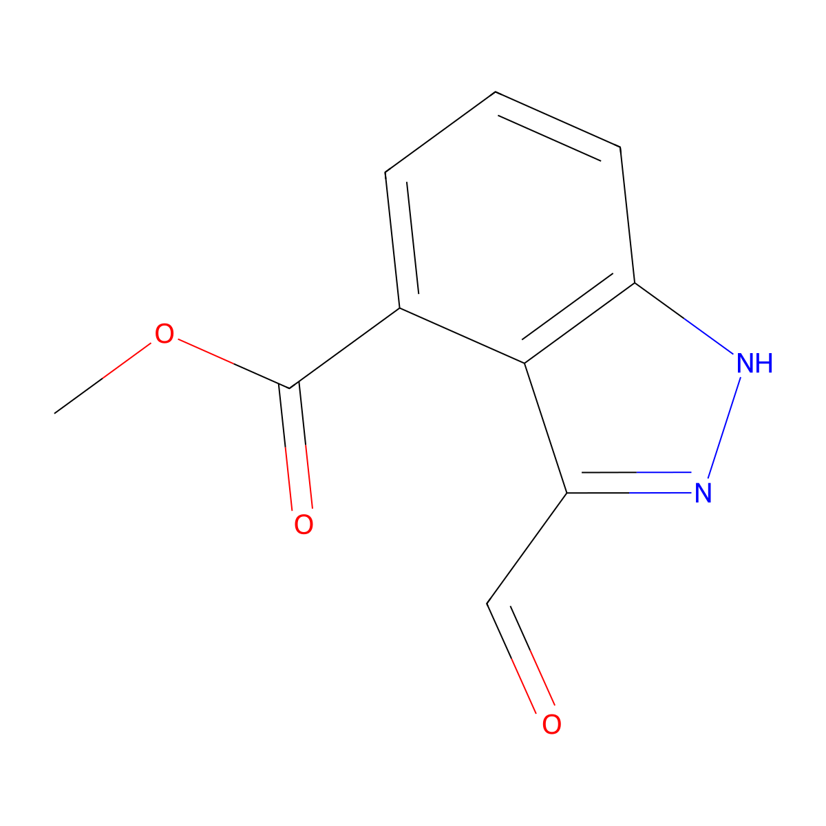 methyl 3-formyl-1H-indazole-4-carboxylate molecular structure, CAS 433728-79-1