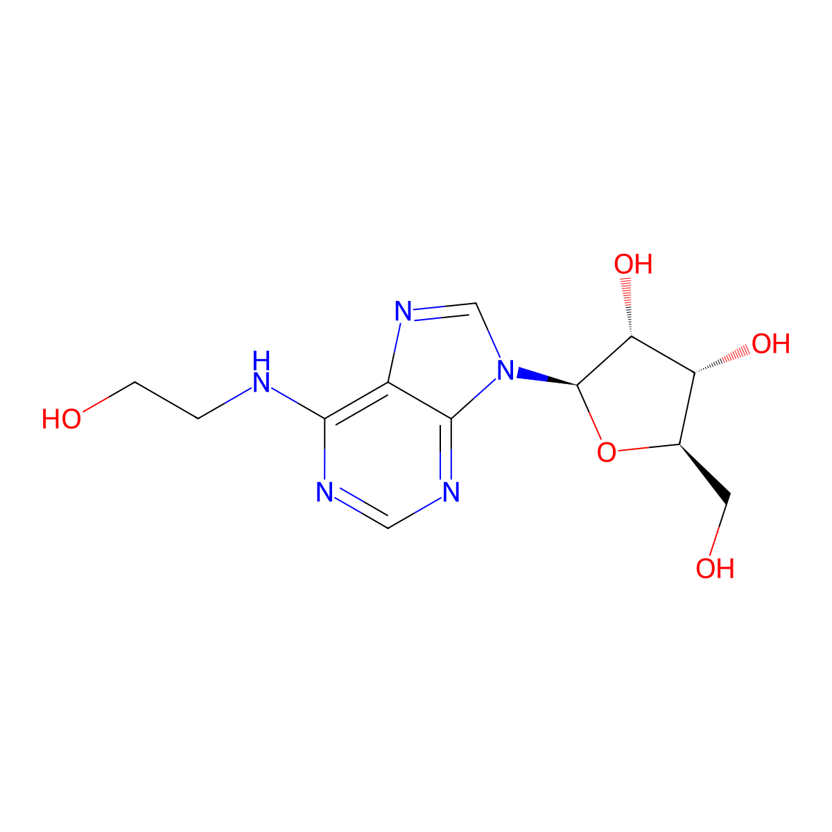 N6-(2-hydroxyethyl)adenosine molecular structure, CAS 4338-48-1