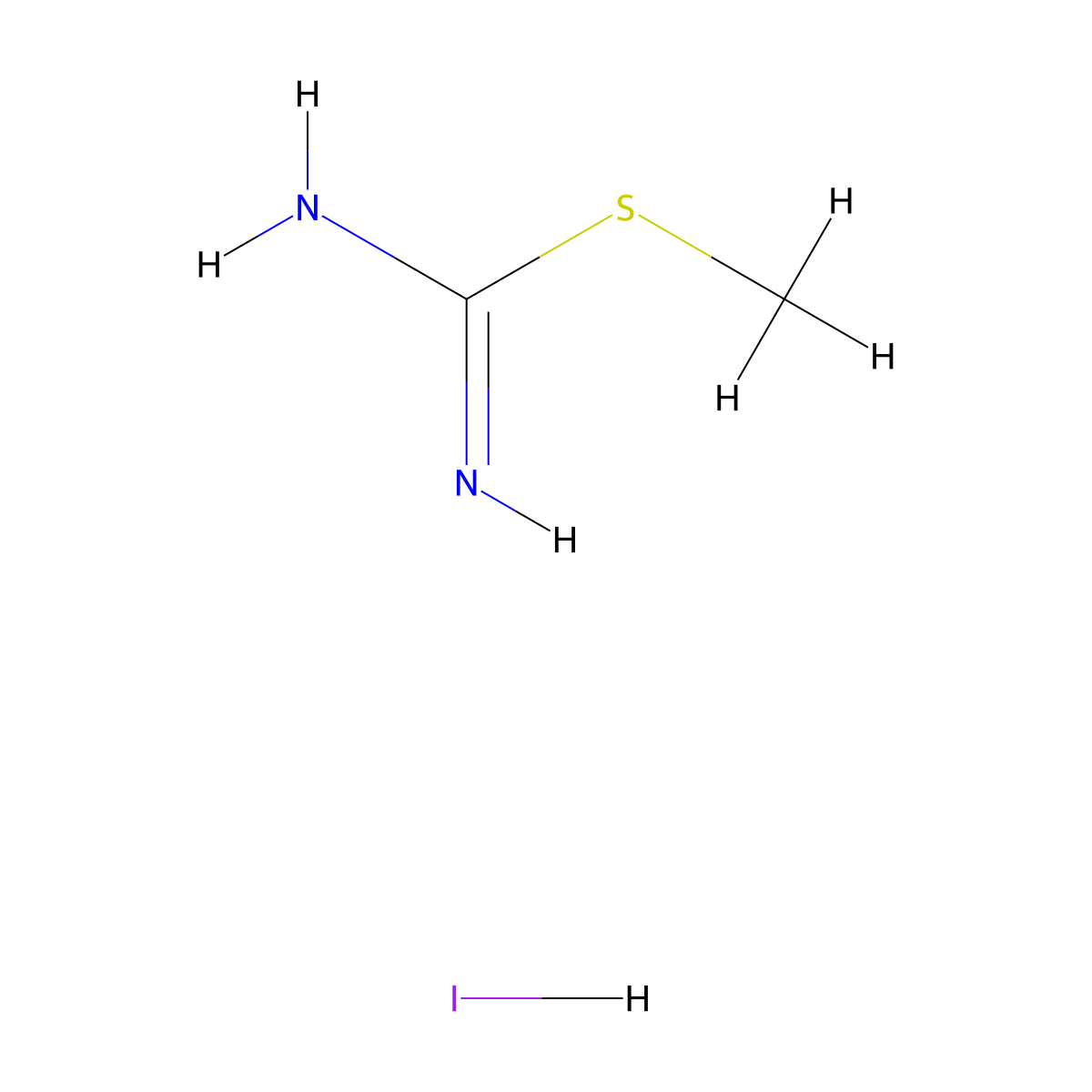 S-methylthiouronium iodide molecular structure, CAS 4338-95-8