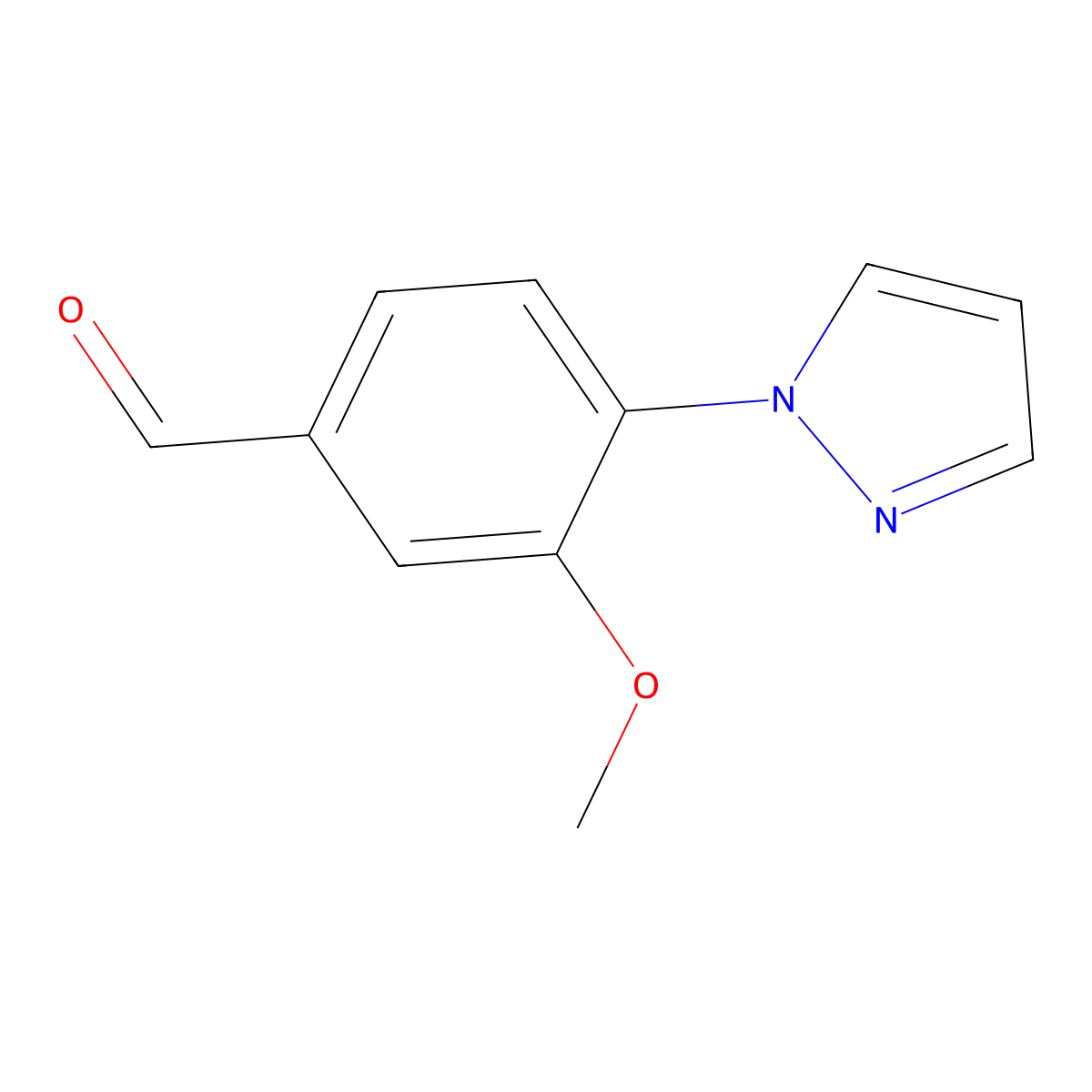3-Methoxy-4-(1H-pyrazol-1-YL)benzaldehyde molecular structure, CAS 433920-87-7