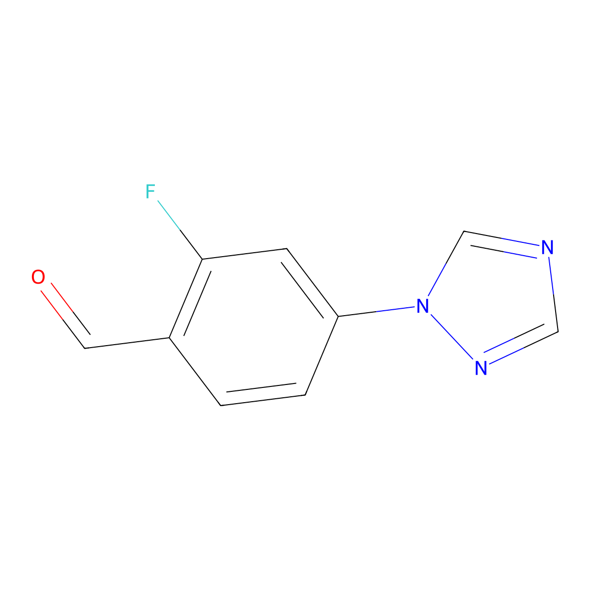2-Fluoro-4-(1H-1,2,4-triazol-1-YL)benzaldehyde molecular structure, CAS 433920-89-9