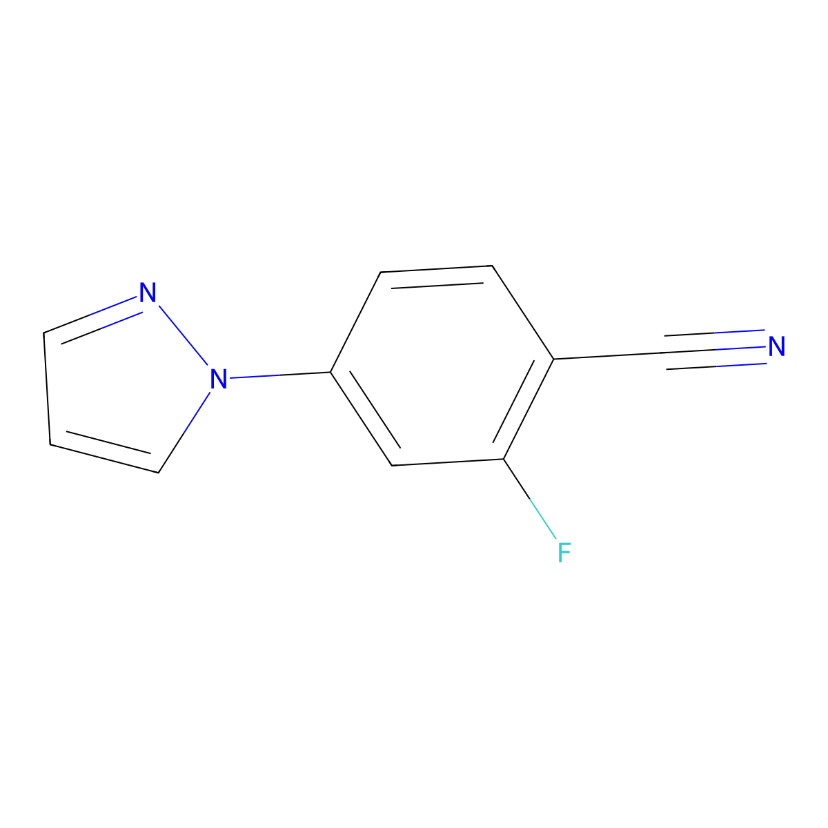 2-Fluoro-4-(1h-pyrazol-1-yl)benzonitrile molecular structure, CAS 433920-91-3