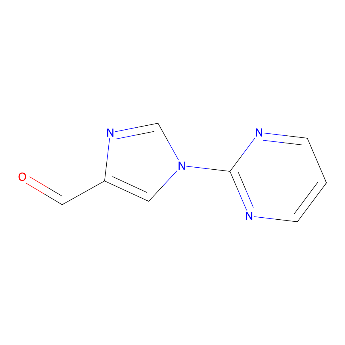 1-(Pyrimidin-2-yl)-1H-imidazole-4-carbaldehyde molecular structure, CAS 433921-37-0