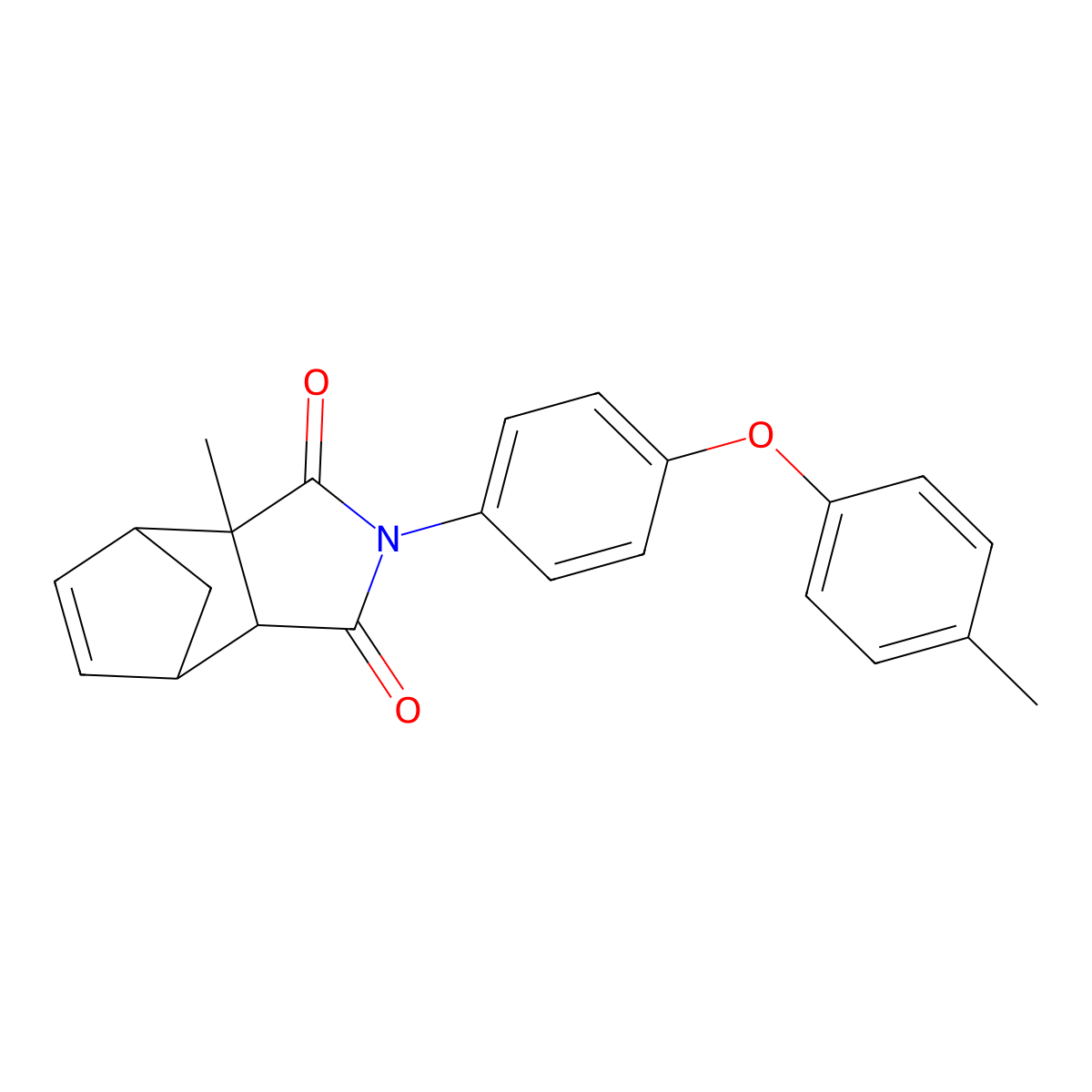 3a-methyl-2-[4-(4-methylphenoxy)phenyl]-3a,4,7,7a-tetrahydro-1H-4,7-methanoisoindole-1,3(2H)-dione molecular structure, CAS 433924-83-5