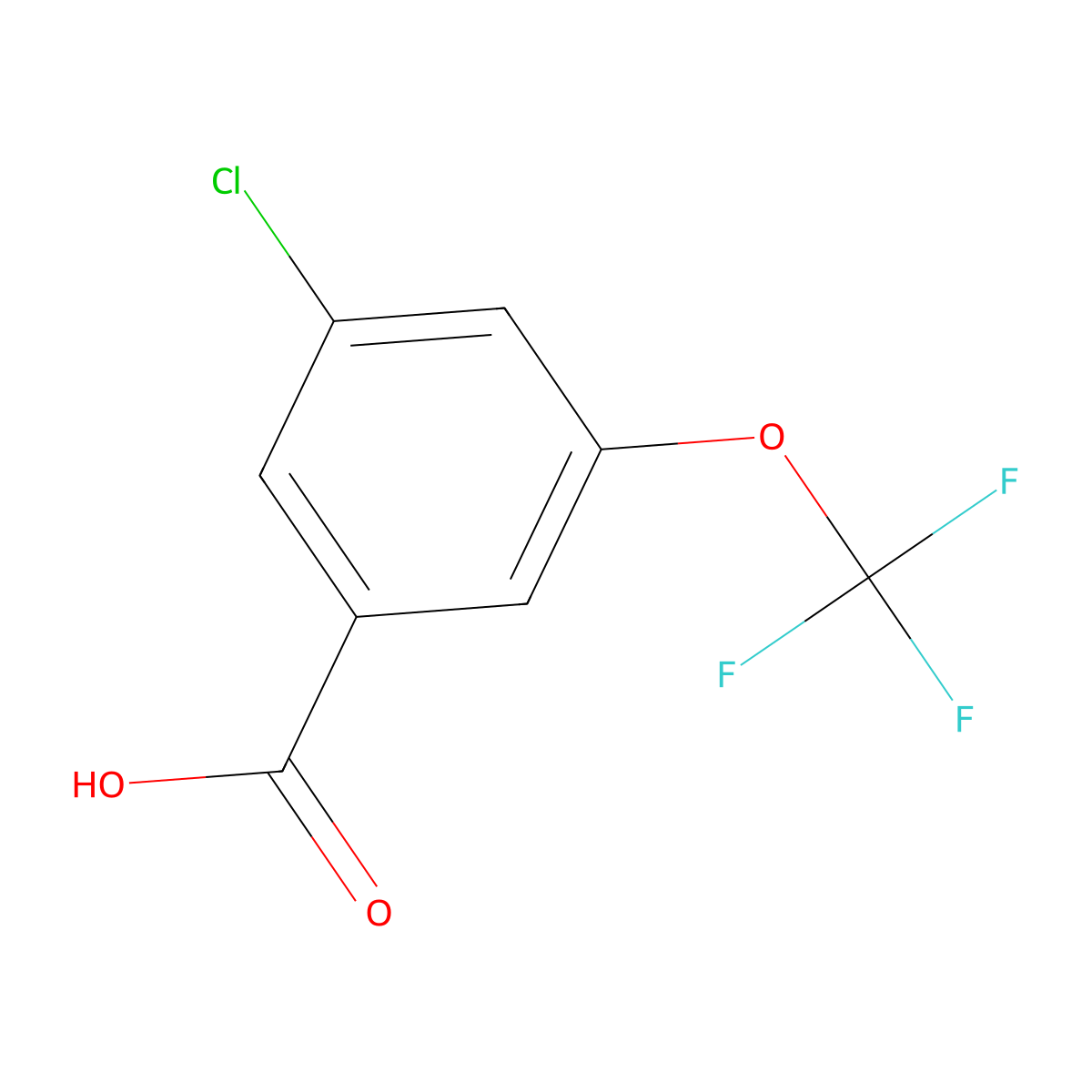 3-Chloro-5-(trifluoromethoxy)benzoic acid molecular structure, CAS 433926-46-6