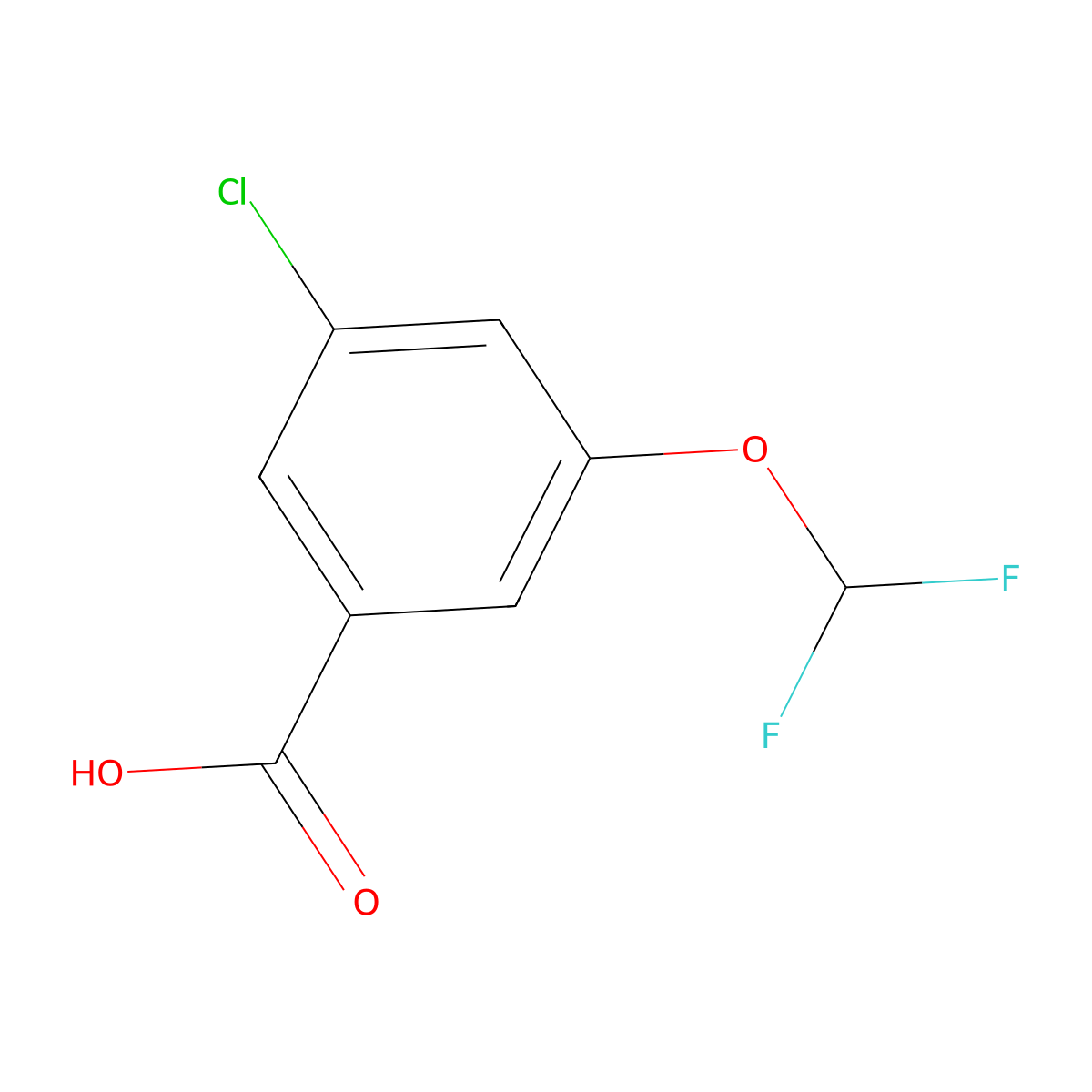 3-Chloro-5-(difluoromethoxy)benzoic acid molecular structure, CAS 433926-80-8