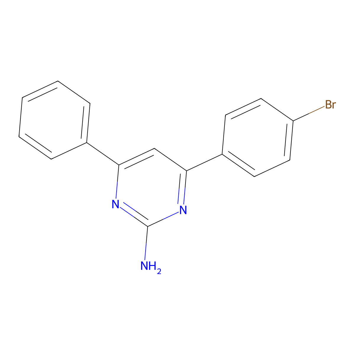 4-(4-Bromophenyl)-6-phenylpyrimidin-2-amine molecular structure, CAS 433935-87-6