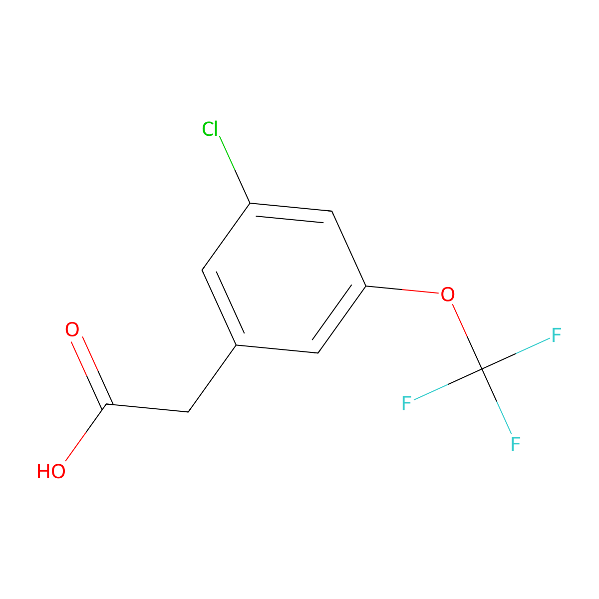 3-Chloro-5-(trifluoromethoxy)phenylacetic acid molecular structure, CAS 433938-70-6
