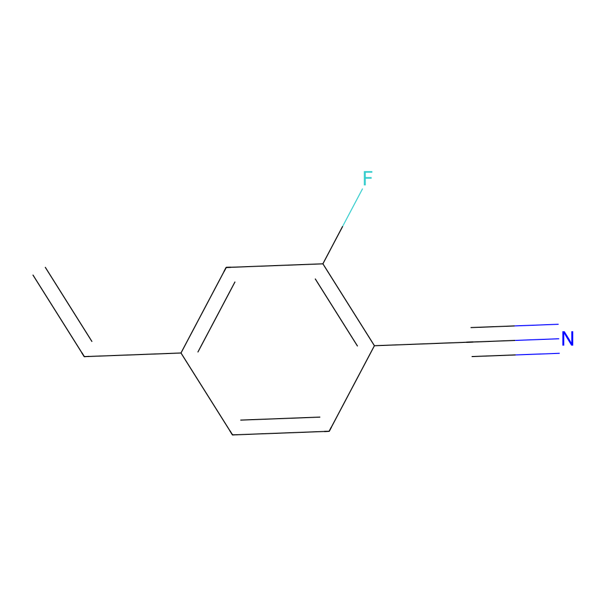 2-Fluoro-4-vinylbenzonitrile molecular structure, CAS 433939-83-4