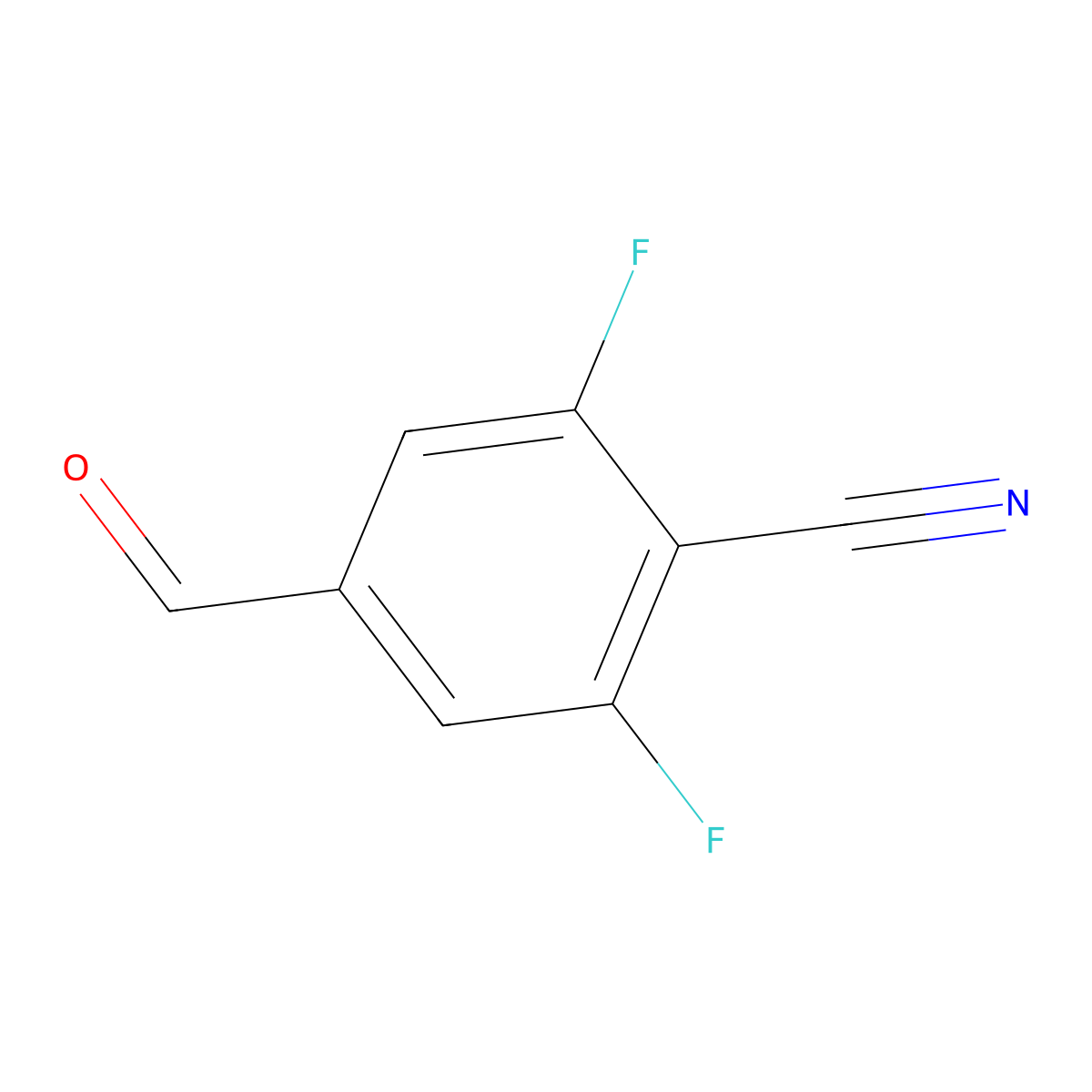 2,6-Difluoro-4-formylbenzonitrile molecular structure, CAS 433939-88-9