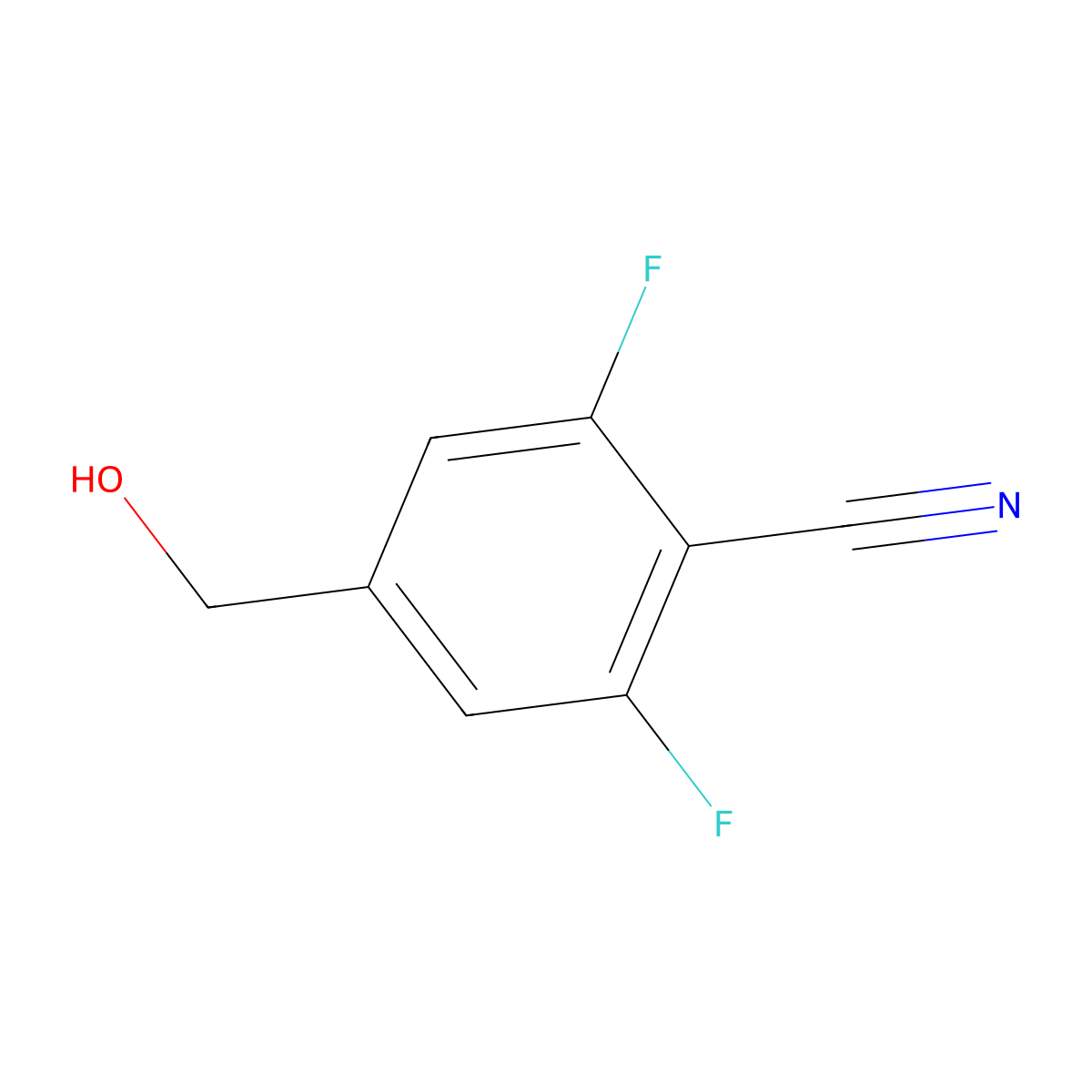 2,6-Difluoro-4-(hydroxymethyl)benzonitrile molecular structure, CAS 433939-89-0