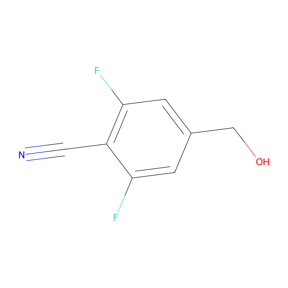 2,6-Difluoro-4-(hydroxymethyl)benzonitrile molecular structure, CAS 433939-89-0