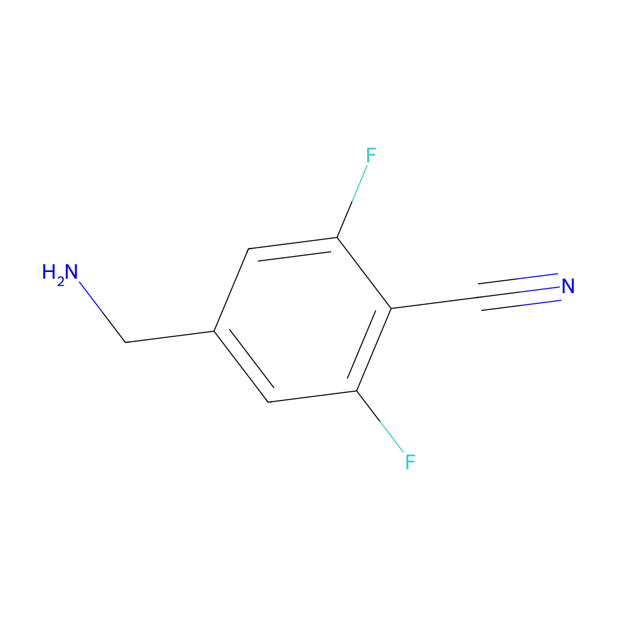 4-(Aminomethyl)-2,6-difluorobenzonitrile molecular structure, CAS 433939-92-5