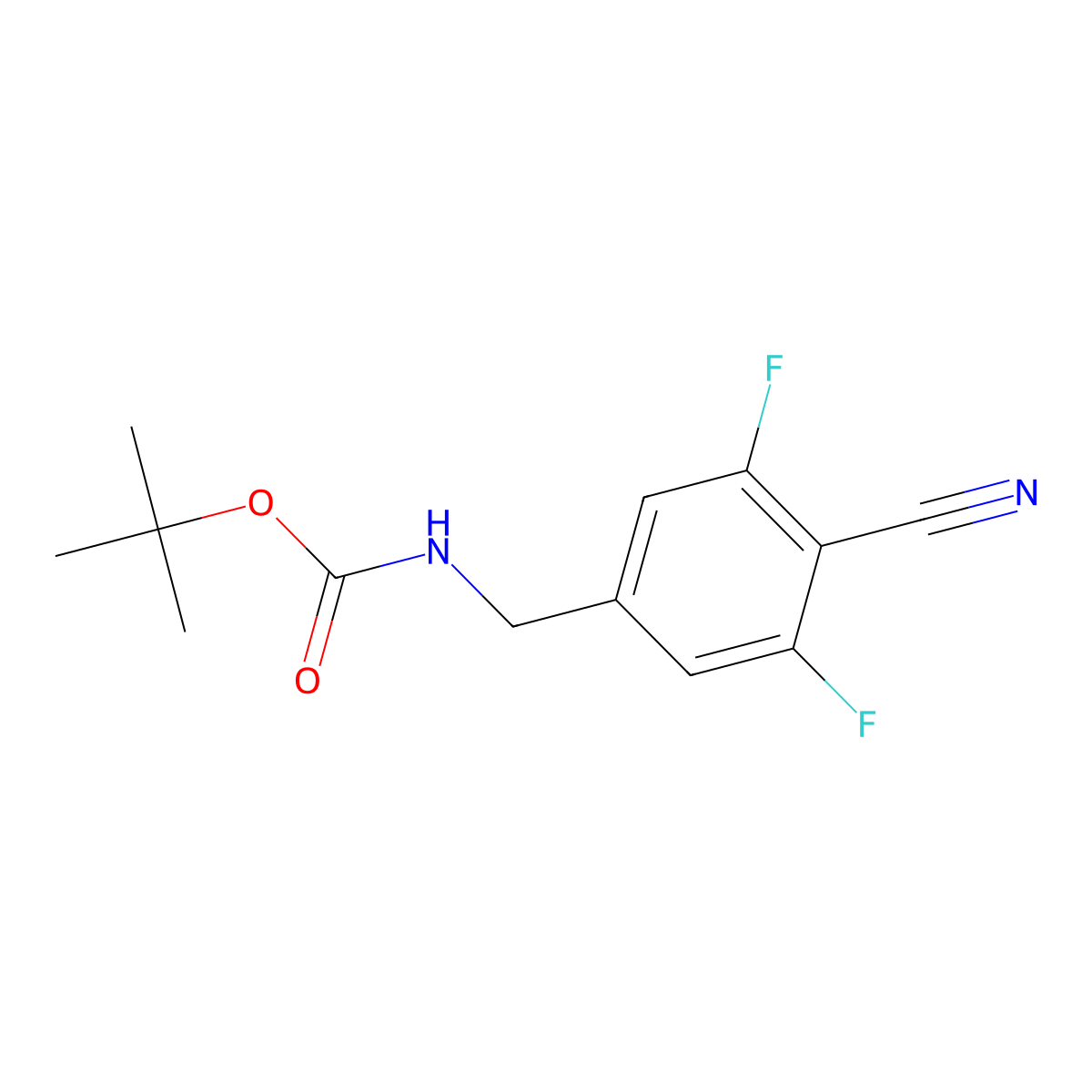 tert-butyl N-[(4-cyano-3,5-difluorophenyl)methyl]carbamate molecular structure, CAS 433939-93-6