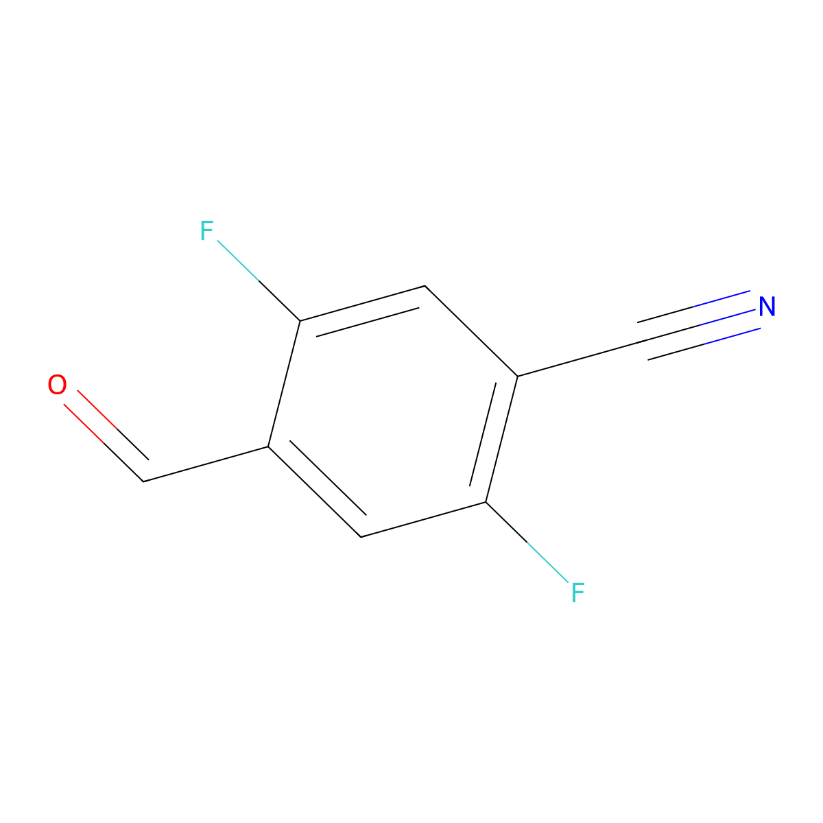 2,5-Difluoro-4-formylbenzonitrile molecular structure, CAS 433940-02-4