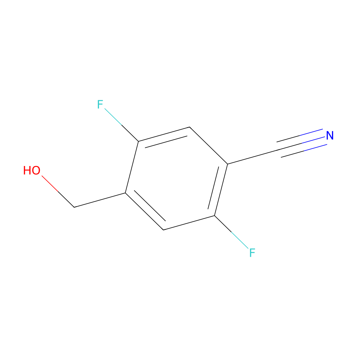 2,5-Difluoro-4-(hydroxymethyl)benzonitrile molecular structure, CAS 433940-03-5